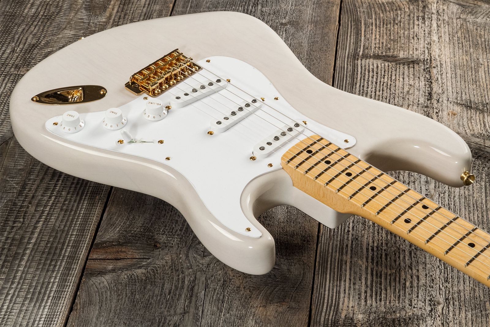 Fender Custom Shop Strat 1957 3s Trem Mn #r125475 - Nos White Blonde - Str shape electric guitar - Variation 2
