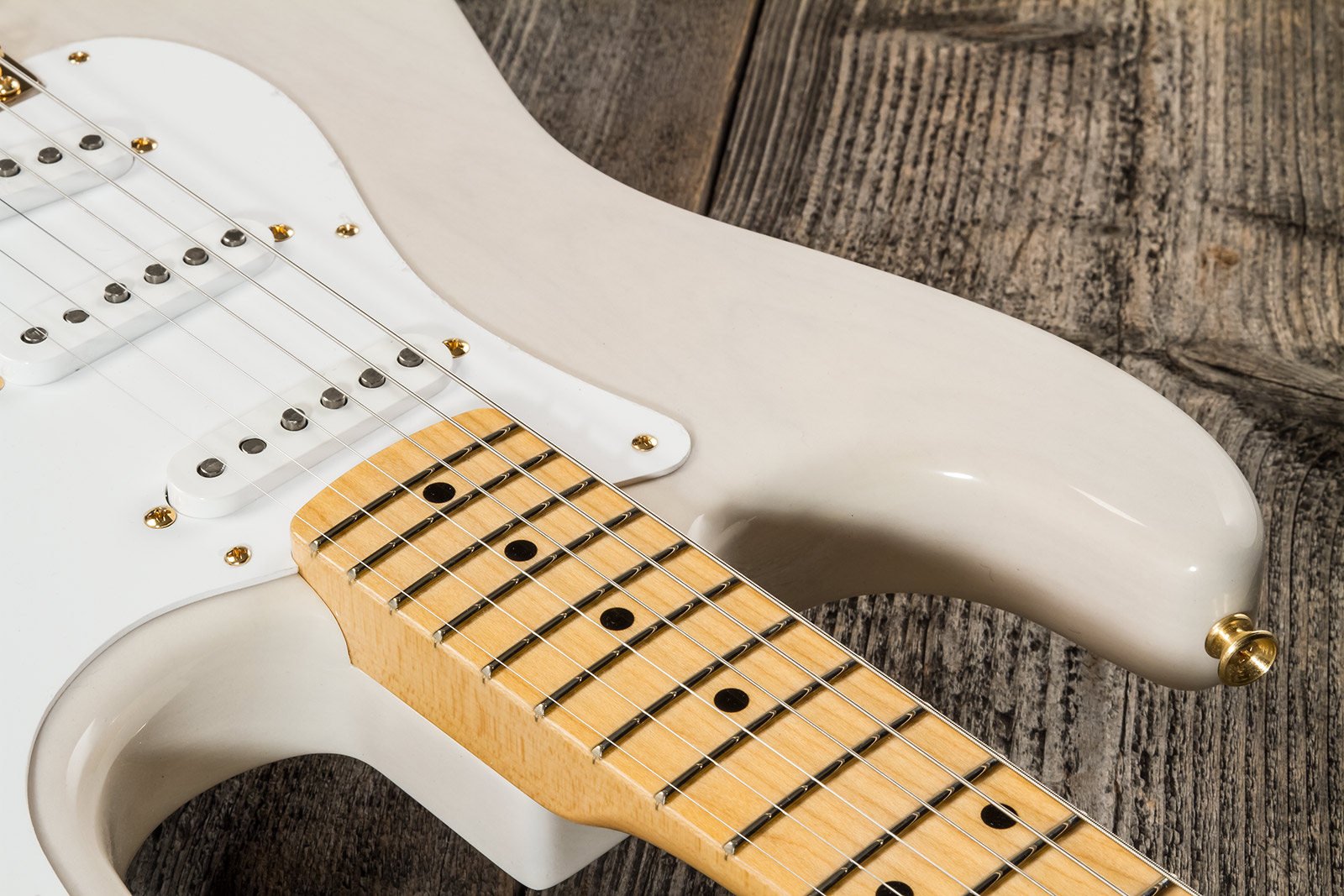 Fender Custom Shop Strat 1957 3s Trem Mn #r125475 - Nos White Blonde - Str shape electric guitar - Variation 4