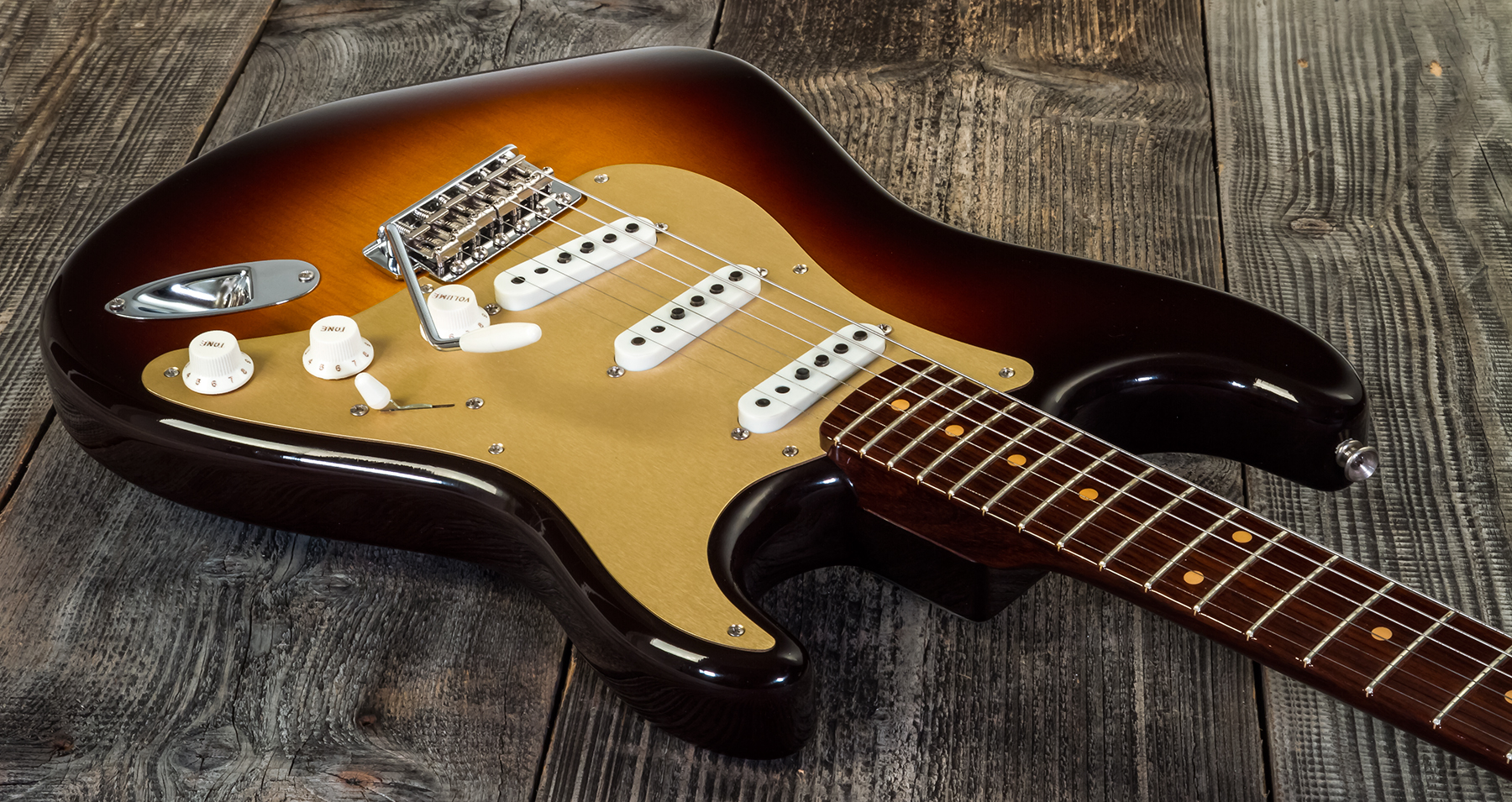 Fender Custom Shop Strat 1957 3s Trem Rw #cz548509 - Closet Classic 2-color Sunburst - Tel shape electric guitar - Variation 2
