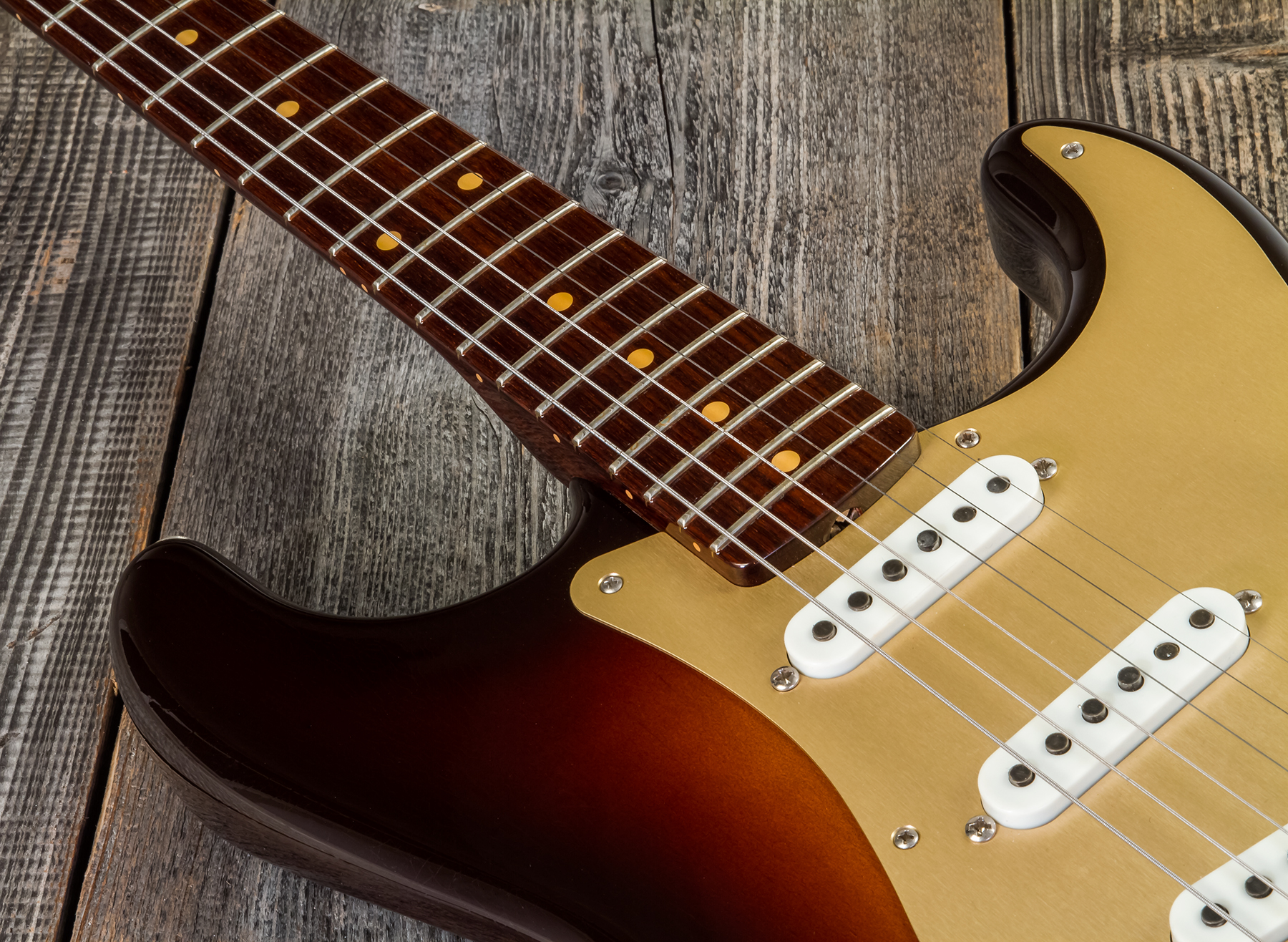 Fender Custom Shop Strat 1957 3s Trem Rw #cz548509 - Closet Classic 2-color Sunburst - Tel shape electric guitar - Variation 4