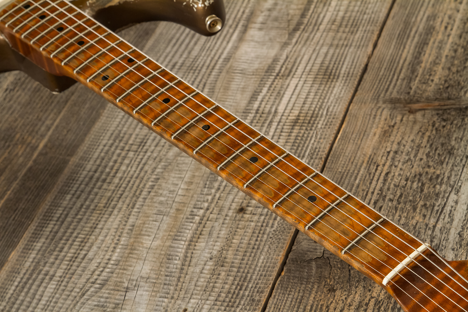 Fender Custom Shop Strat 1957 Masterbuilt D.wilson 3s Trem Mn #cz578116 - Relic Bronze - Str shape electric guitar - Variation 5