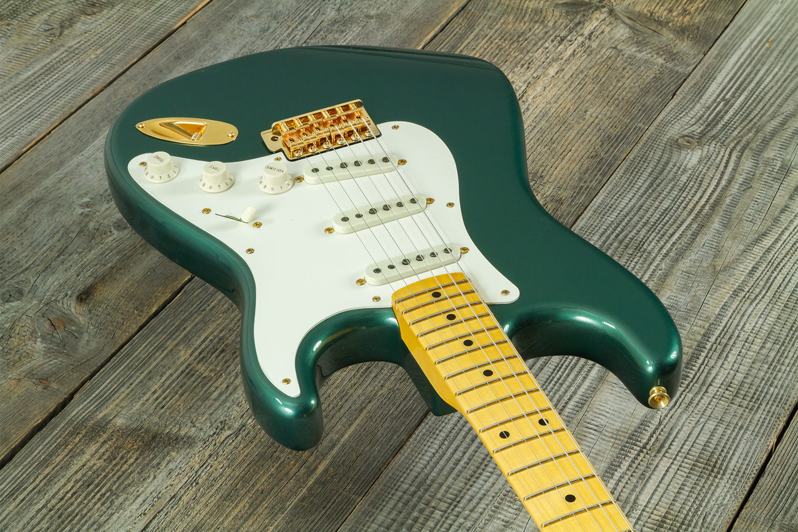 Fender Custom Shop Strat 1957 Vintage Custom 3s Trem Mn #r145062 - Time Capsule Sherwood Green Metallic - Str shape electric guitar - Variation 2