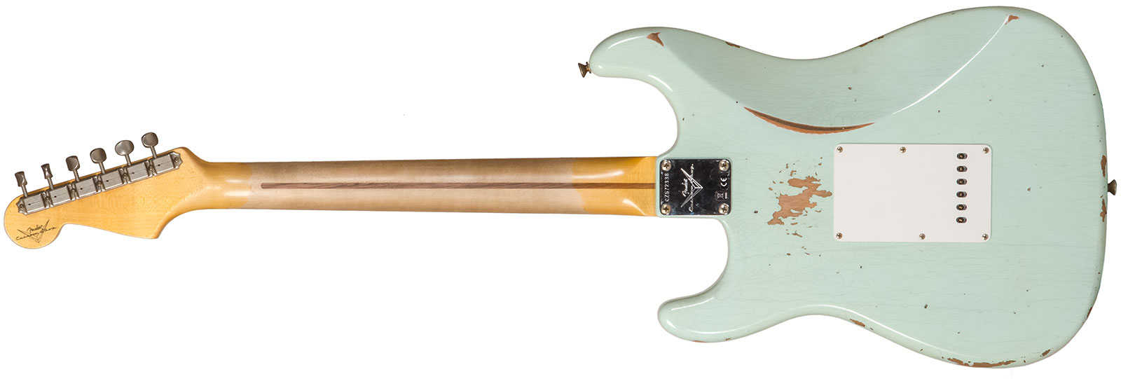 Fender Custom Shop Strat 1958 3s Trem Mn #cz572338 - Relic Aged Surf Green - Str shape electric guitar - Variation 1