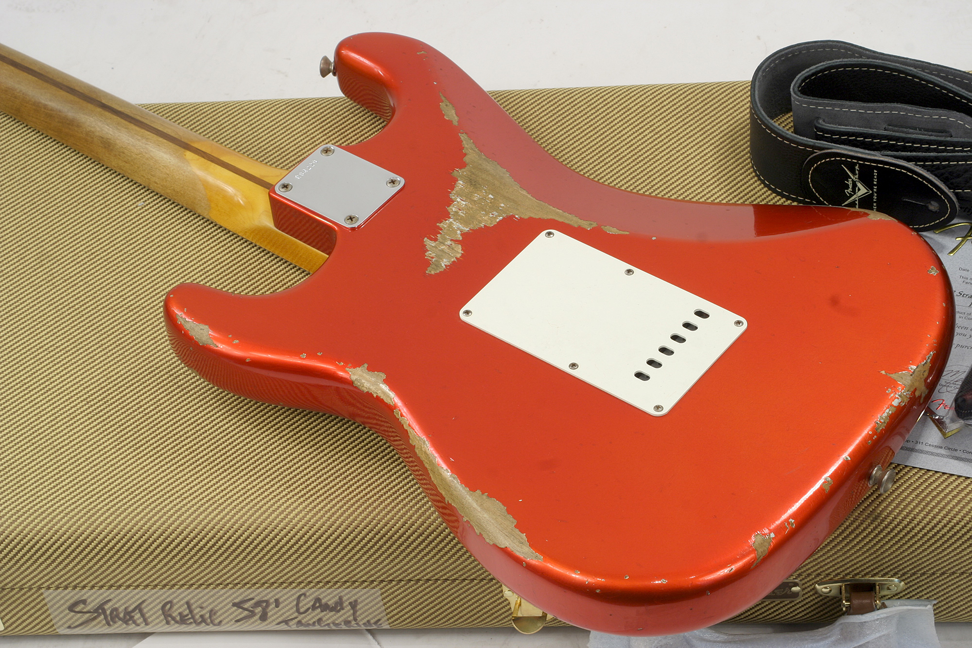Fender Custom Shop Strat 1958 Mn R84229 - Heavy Relic, Candy Tangerine - Str shape electric guitar - Variation 4