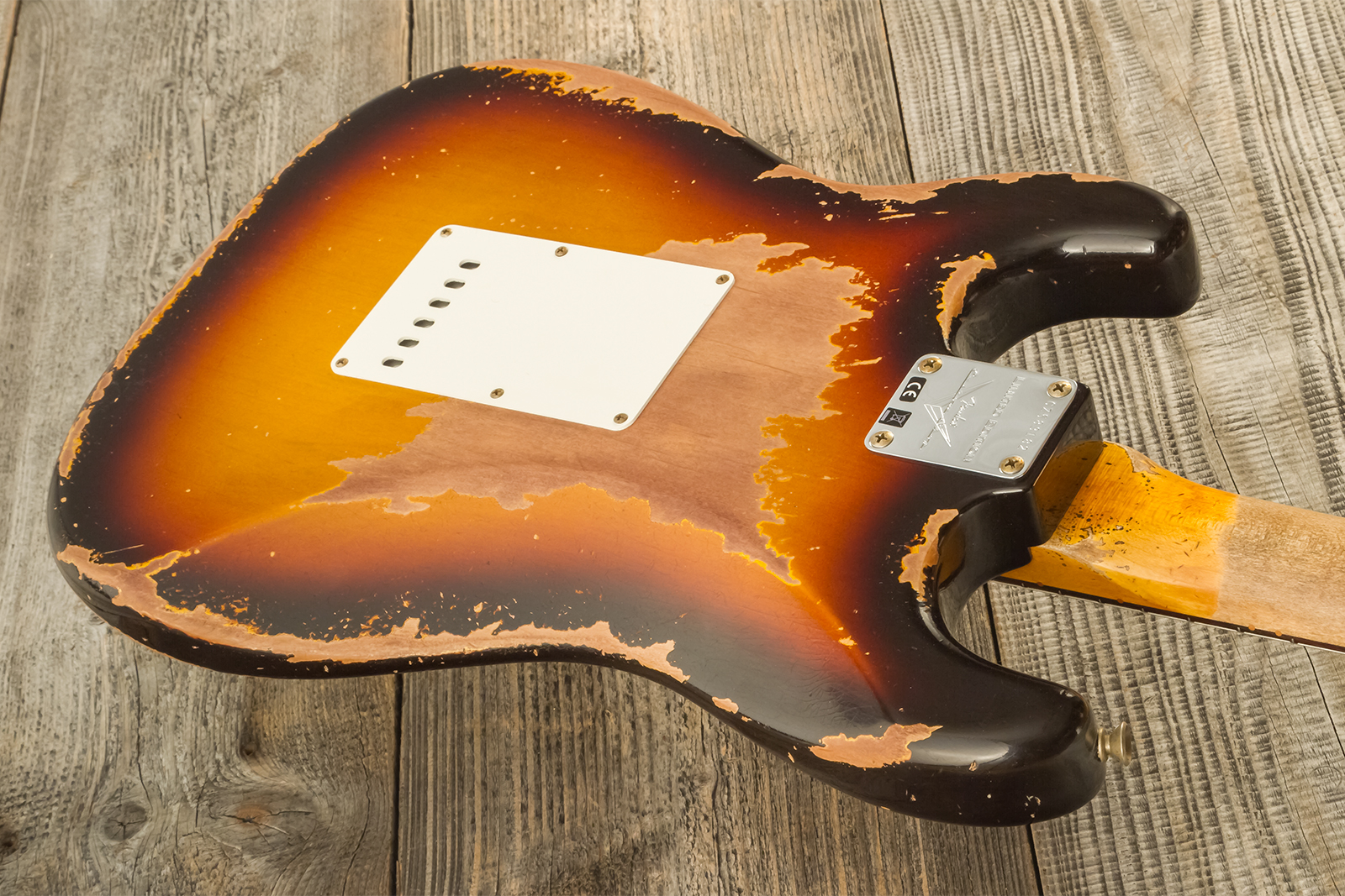 Fender Custom Shop Strat 1959 3s Trem #cz583182 - Super Heavy Relic Chocolate 3-color Sunburst - Str shape electric guitar - Variation 9