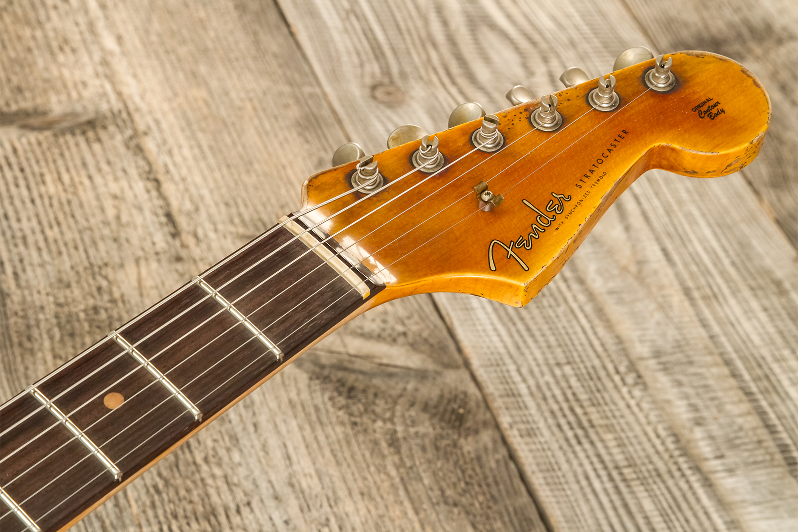 Fender Custom Shop Strat 1959 3s Trem #cz583182 - Super Heavy Relic Chocolate 3-color Sunburst - Str shape electric guitar - Variation 8