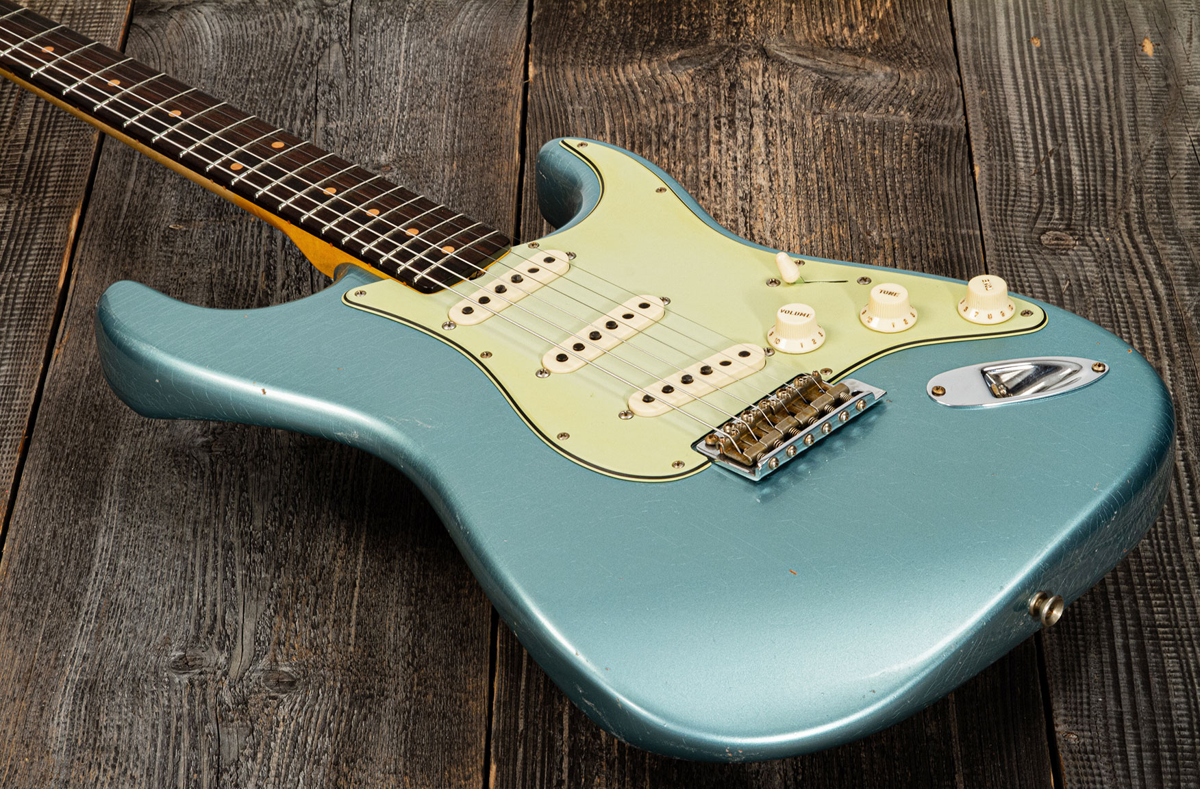 Fender Custom Shop Strat 1959 3s Trem Rw #cz566857 - Journeyman Relic Teal Green Metallic - Str shape electric guitar - Variation 3