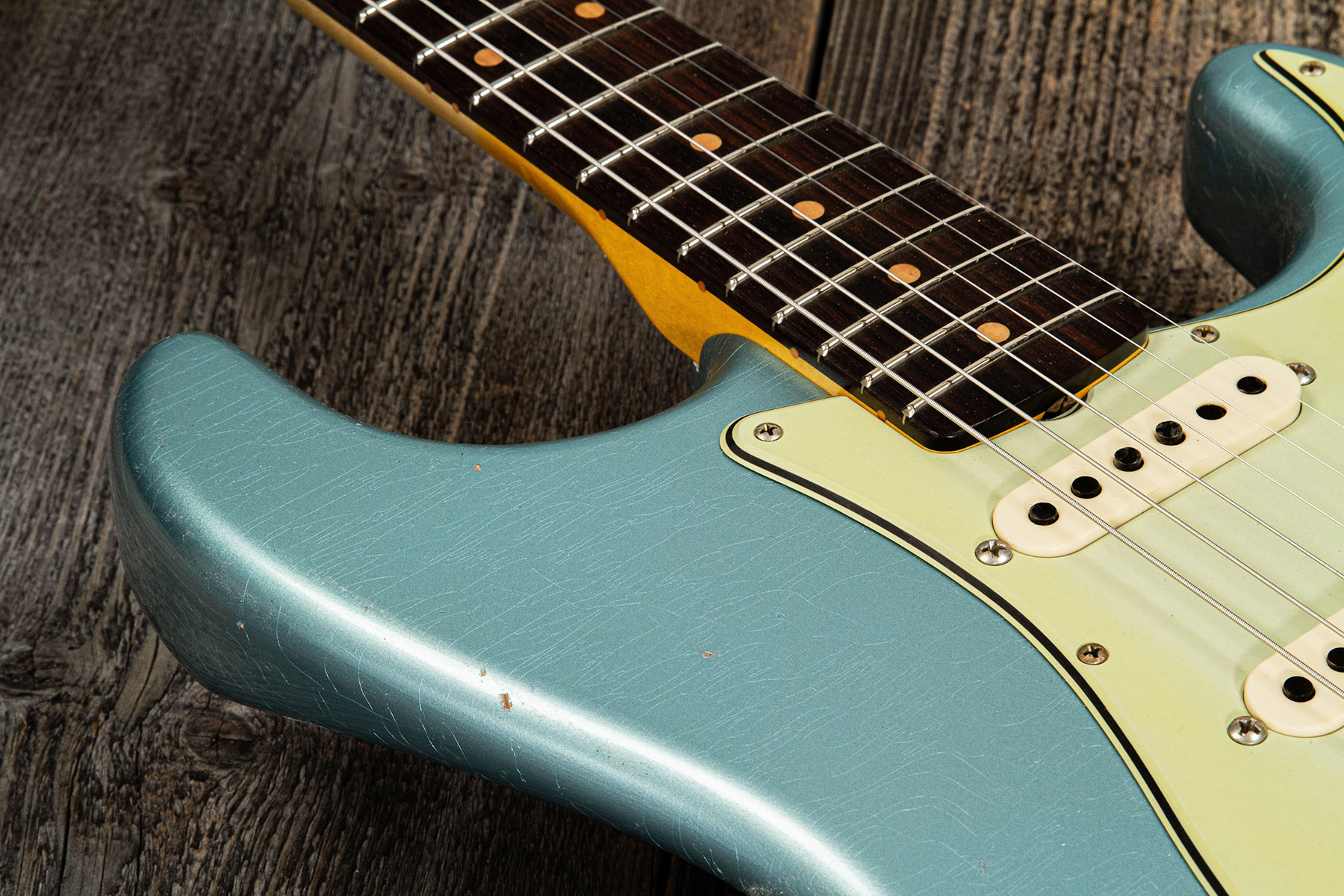 Fender Custom Shop Strat 1959 3s Trem Rw #cz566857 - Journeyman Relic Teal Green Metallic - Str shape electric guitar - Variation 4