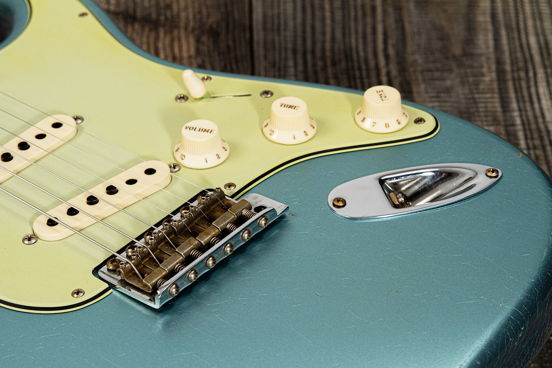Fender Custom Shop Strat 1959 3s Trem Rw #cz566857 - Journeyman Relic Teal Green Metallic - Str shape electric guitar - Variation 5