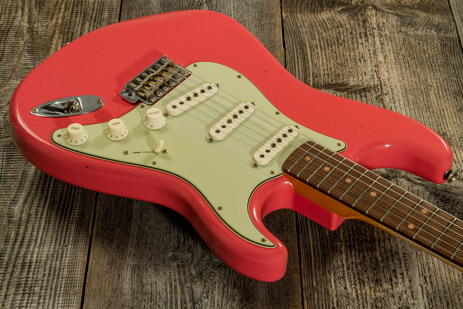 Fender Custom Shop Strat 1959 3s Trem Rw #cz569772 - Journeyman Relic Aged Fiesta Red - Str shape electric guitar - Variation 2