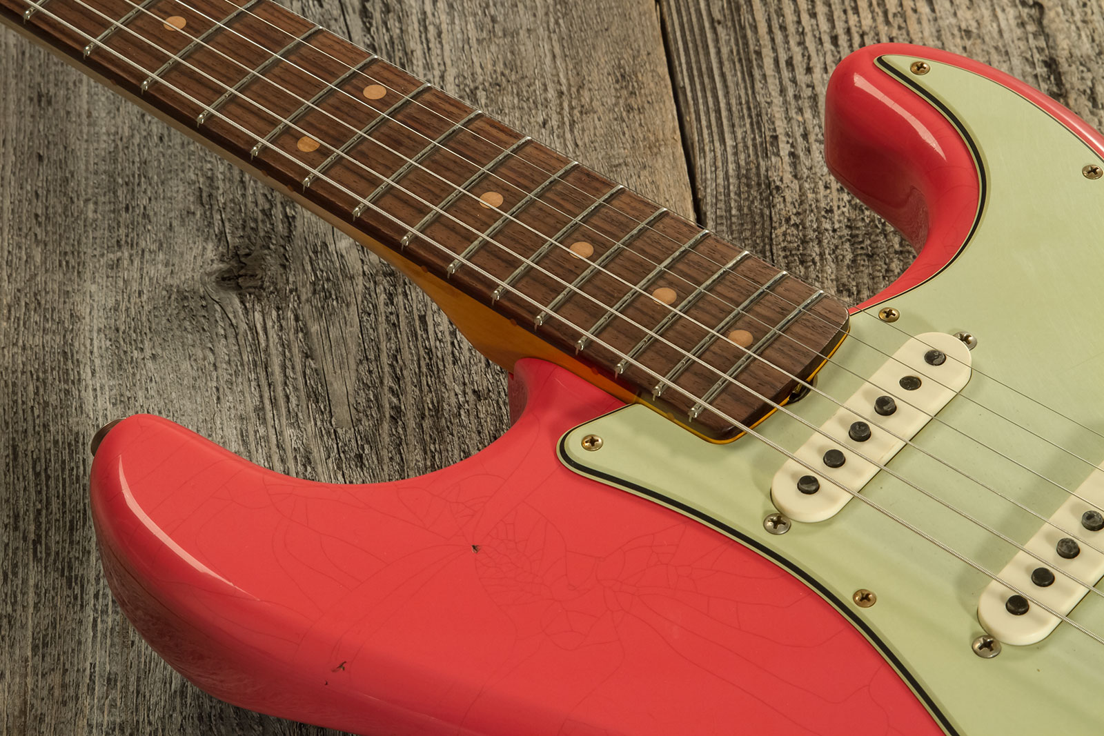 Fender Custom Shop Strat 1959 3s Trem Rw #cz569772 - Journeyman Relic Aged Fiesta Red - Str shape electric guitar - Variation 3