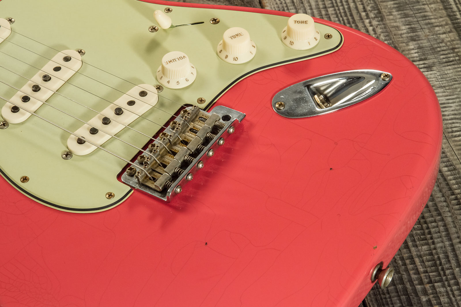 Fender Custom Shop Strat 1959 3s Trem Rw #cz569772 - Journeyman Relic Aged Fiesta Red - Str shape electric guitar - Variation 4