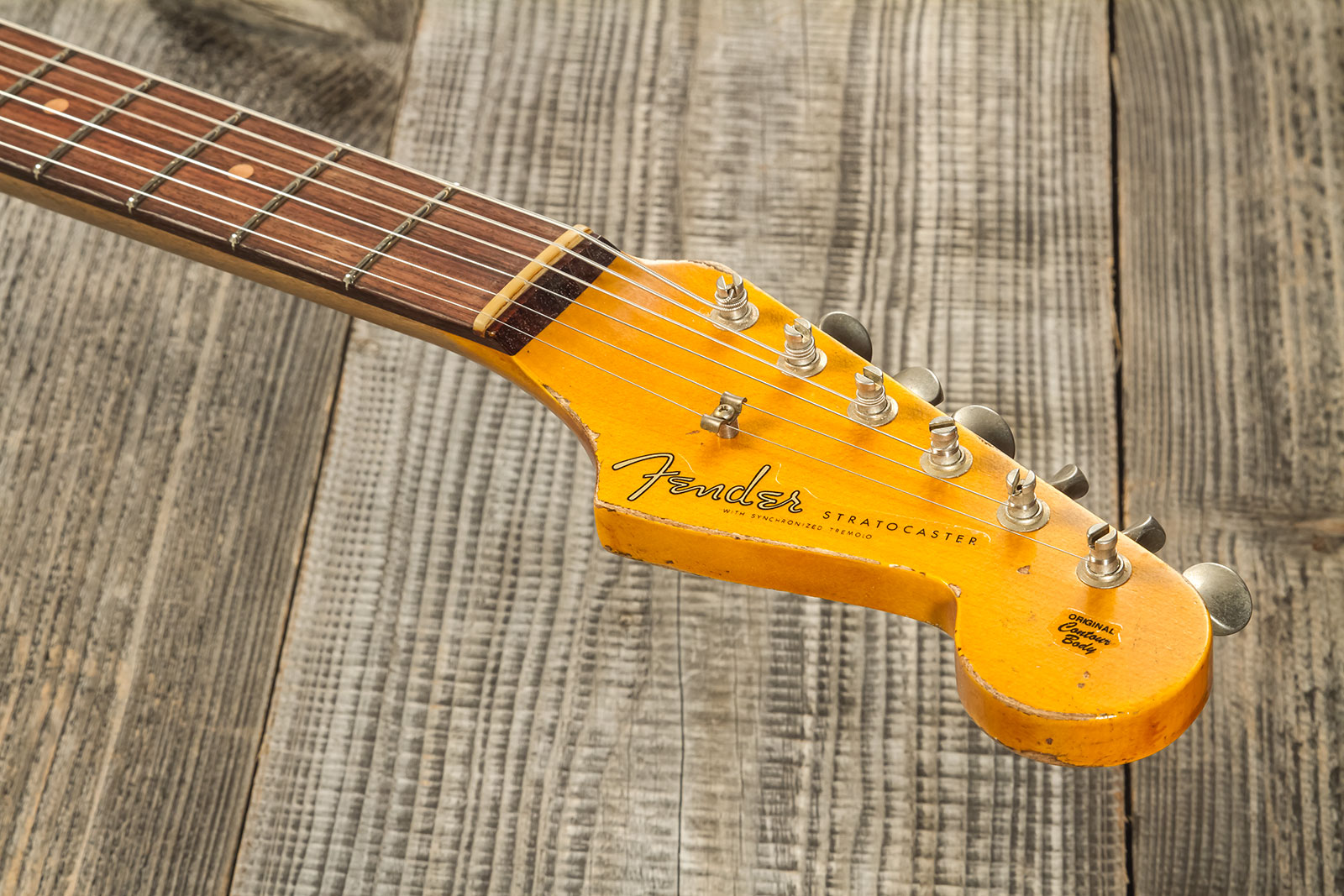 Fender Custom Shop Strat 1959 3s Trem Rw #cz569850 - Super Heavy Relic Aged Chocolate 3-color Sunburst - Str shape electric guitar - Variation 8