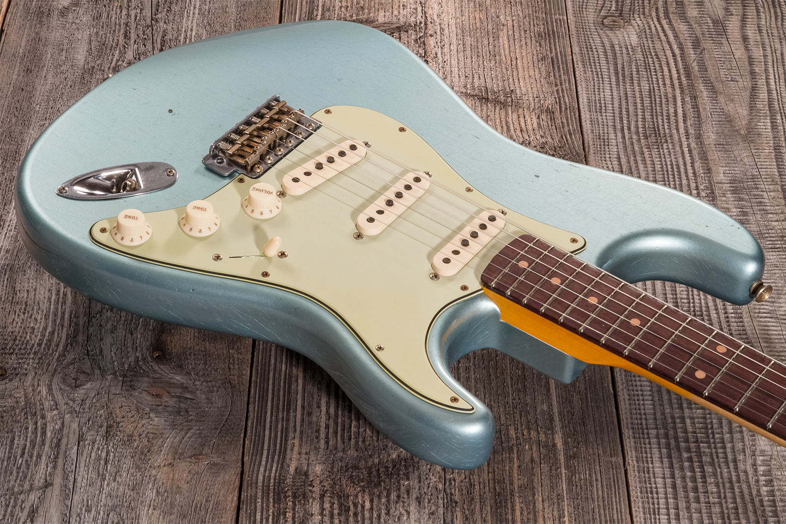 Fender Custom Shop Strat 1959 3s Trem Rw #cz570883 - Journeyman Relic Teal Green Metallic - Str shape electric guitar - Variation 2