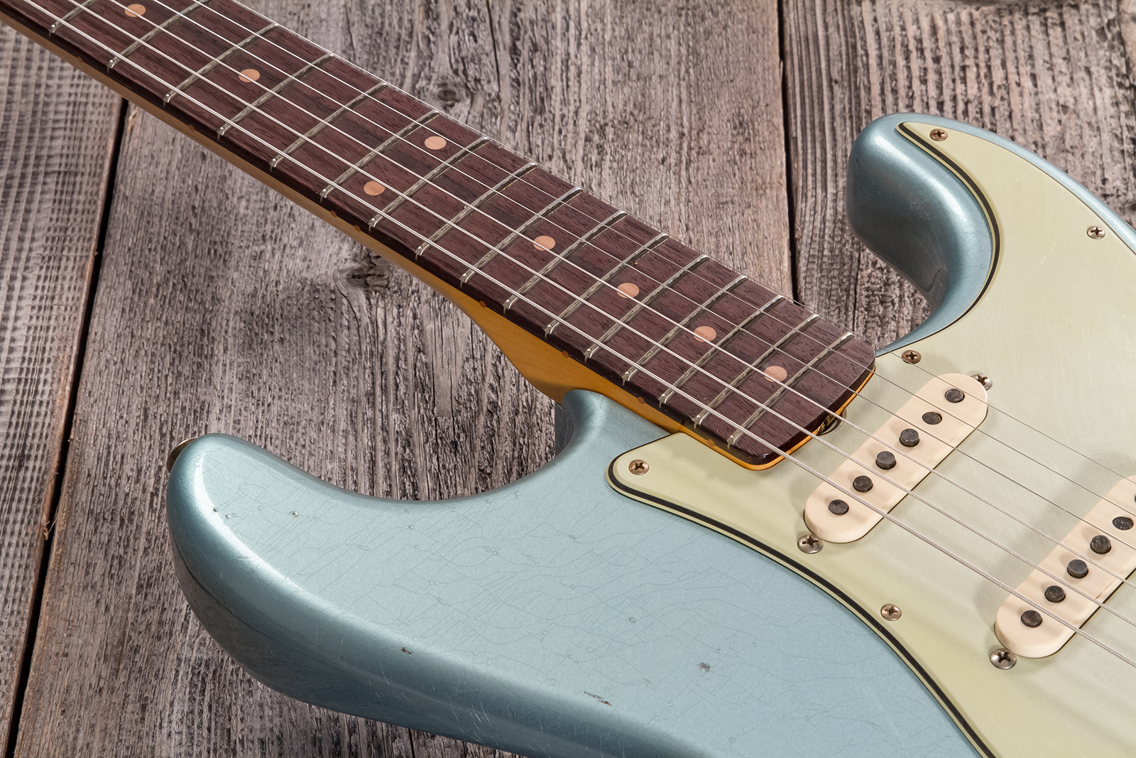 Fender Custom Shop Strat 1959 3s Trem Rw #cz570883 - Journeyman Relic Teal Green Metallic - Str shape electric guitar - Variation 3