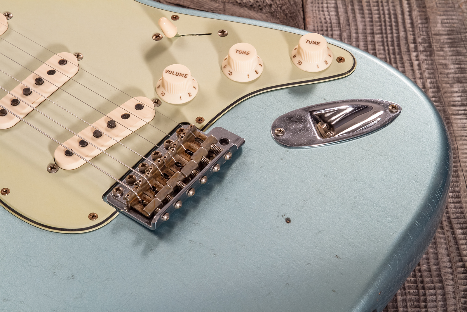 Fender Custom Shop Strat 1959 3s Trem Rw #cz570883 - Journeyman Relic Teal Green Metallic - Str shape electric guitar - Variation 4