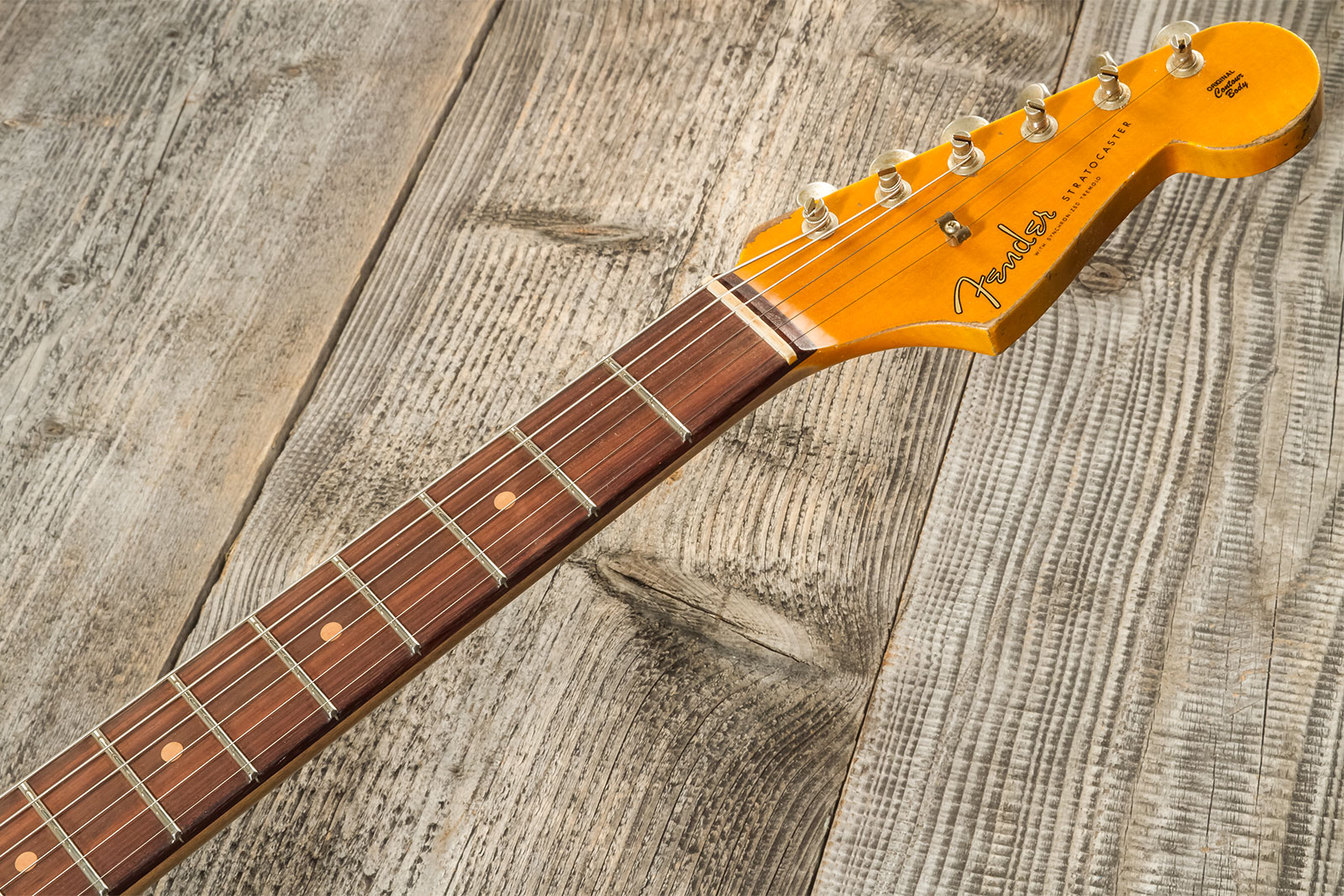 Fender Custom Shop Strat 1959 3s Trem Rw #cz576124 - Super Heavy Relic Sonic Blue O. Chocolate Sunburst - Str shape electric guitar - Variation 10