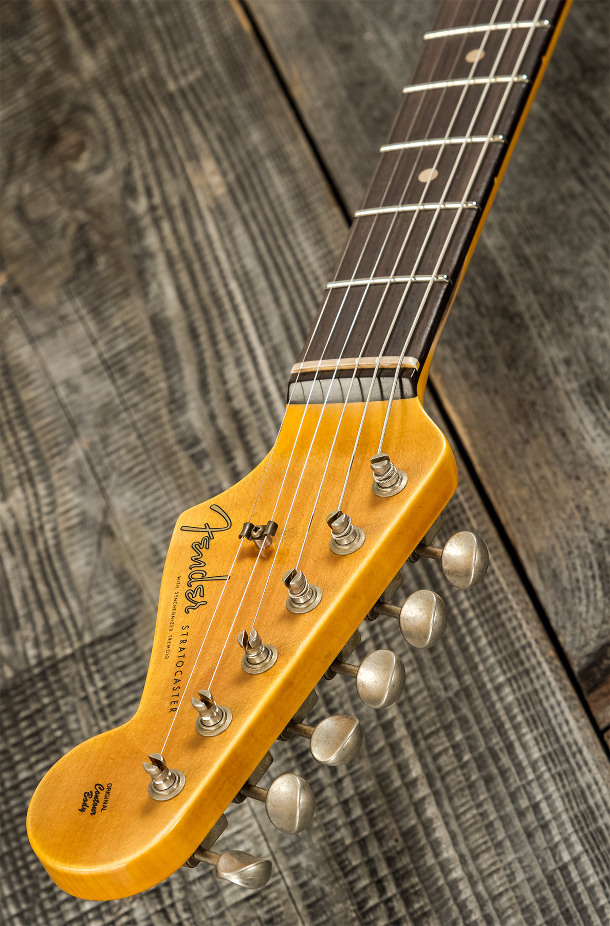 Fender Custom Shop Strat 1959 3s Trem Rw #r117661 - Relic 2-color Sunburst - Str shape electric guitar - Variation 9