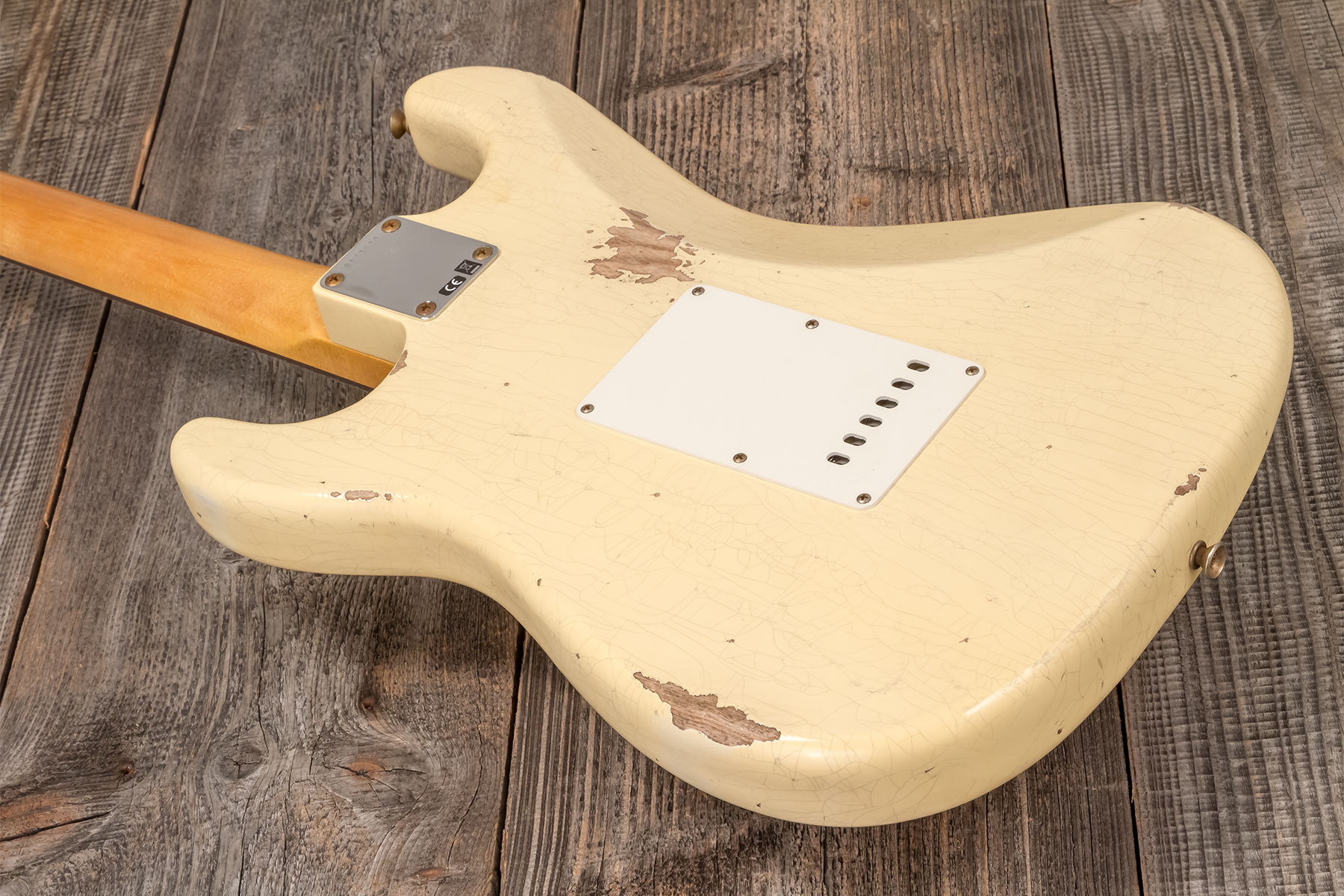 Fender Custom Shop Strat 1959 3s Trem Rw #r133800 - Relic Antique Vintage White - Str shape electric guitar - Variation 5