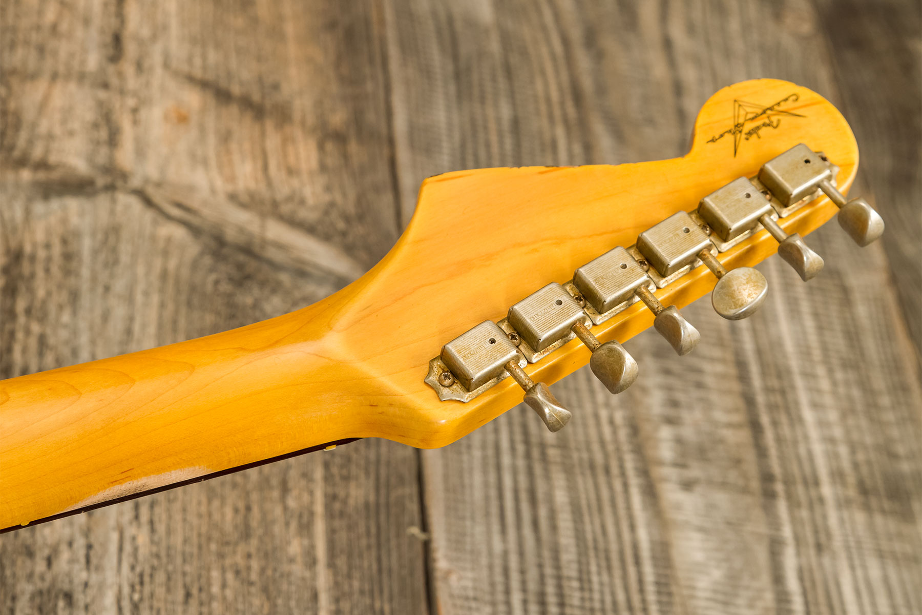 Fender Custom Shop Strat 1959 3s Trem Rw #r134762 - Relic Chocolate 3-color Sunburst - Str shape electric guitar - Variation 9