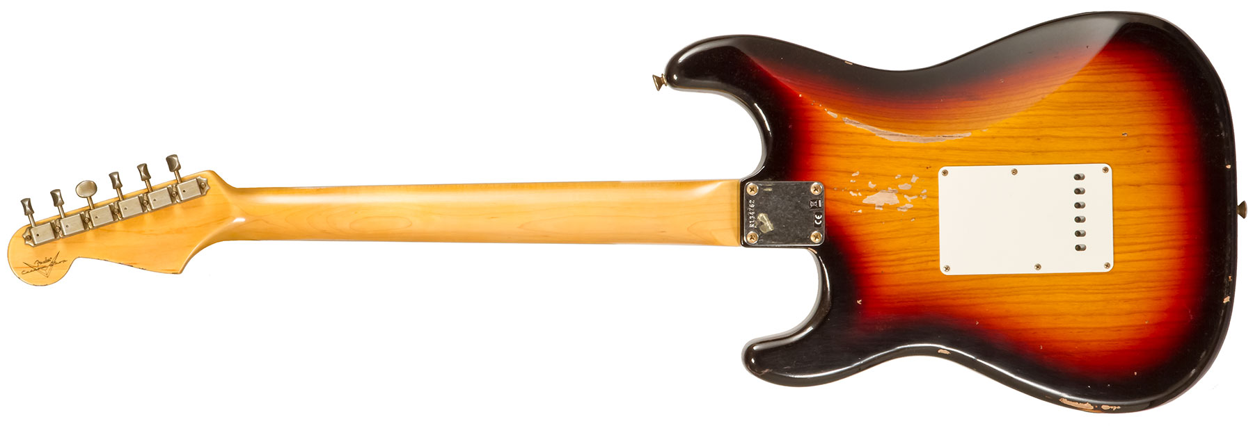 Fender Custom Shop Strat 1959 3s Trem Rw #r134762 - Relic Chocolate 3-color Sunburst - Str shape electric guitar - Variation 1