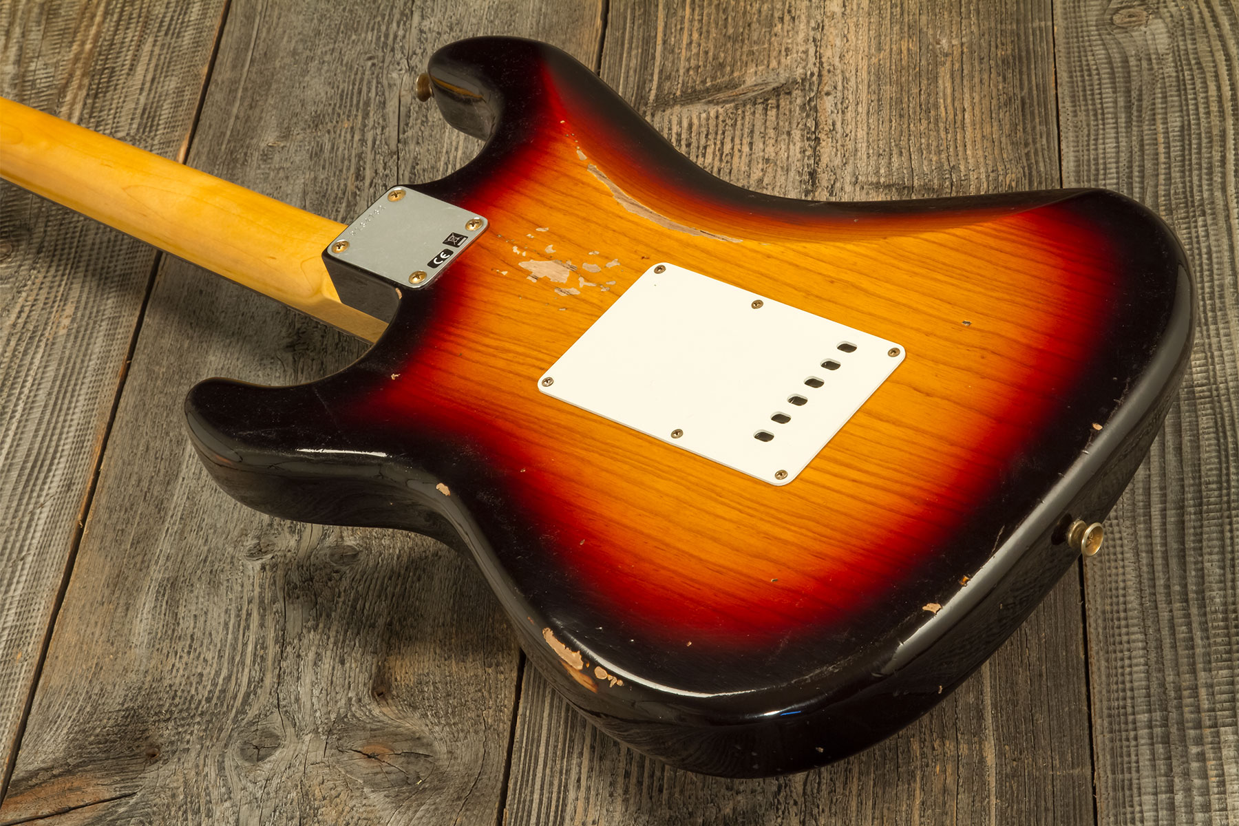Fender Custom Shop Strat 1959 3s Trem Rw #r134762 - Relic Chocolate 3-color Sunburst - Str shape electric guitar - Variation 6
