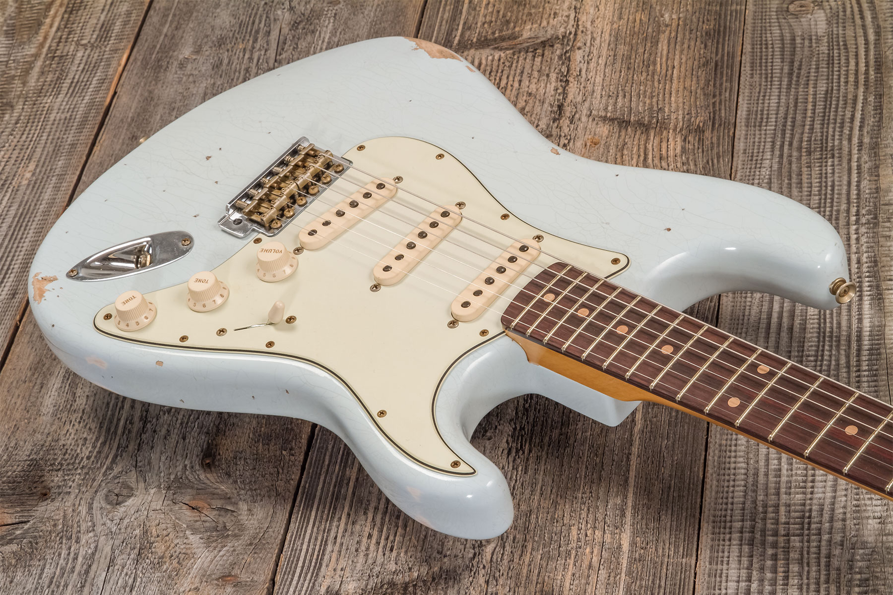 Fender Custom Shop Strat 1959 3s Trem Rw #r138342 - Relic Sonic Blue - Str shape electric guitar - Variation 2