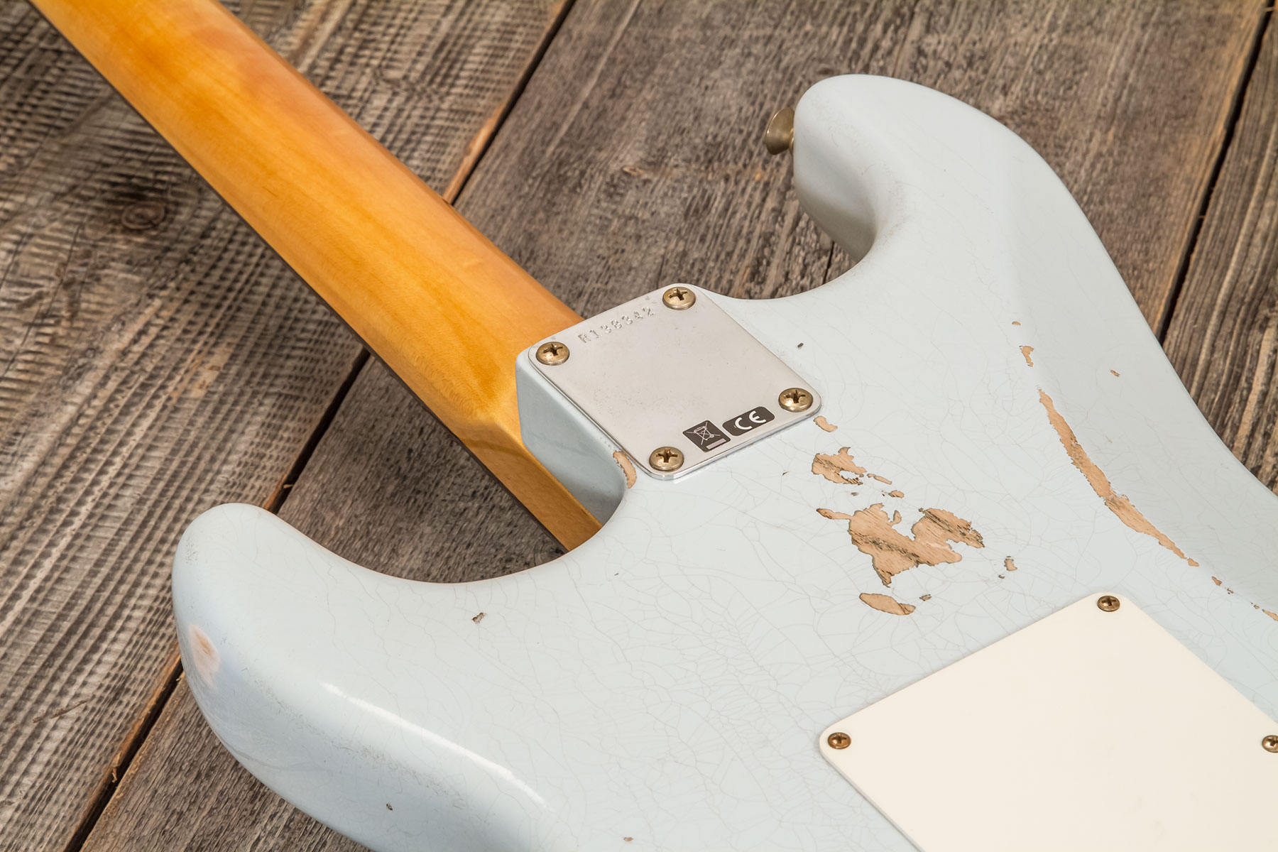 Fender Custom Shop Strat 1959 3s Trem Rw #r138342 - Relic Sonic Blue - Str shape electric guitar - Variation 5