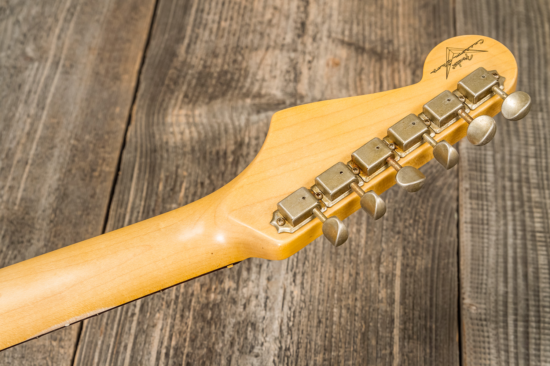 Fender Custom Shop Strat 1959 3s Trem Rw #r138376 - Relic Natural Blonde - Str shape electric guitar - Variation 9