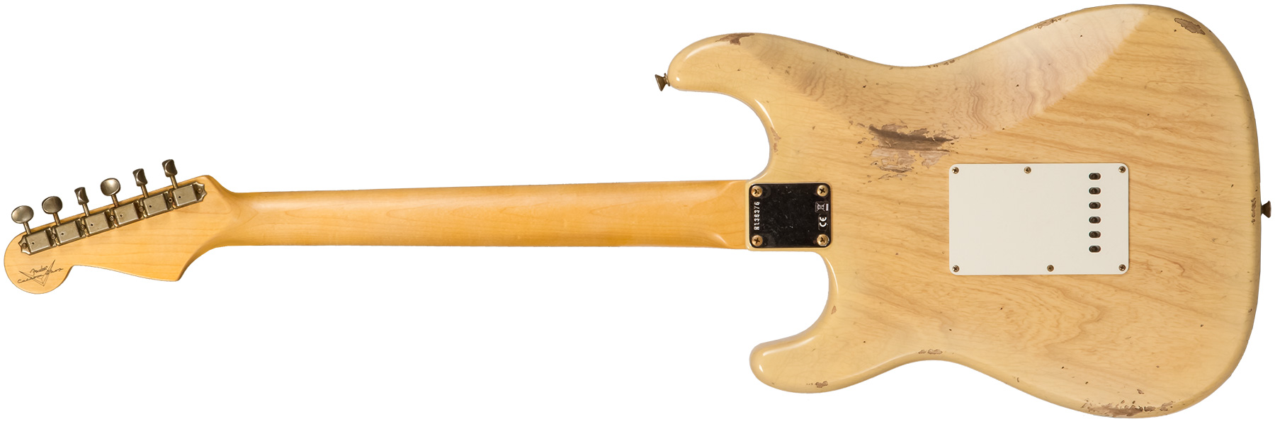Fender Custom Shop Strat 1959 3s Trem Rw #r138376 - Relic Natural Blonde - Str shape electric guitar - Variation 1
