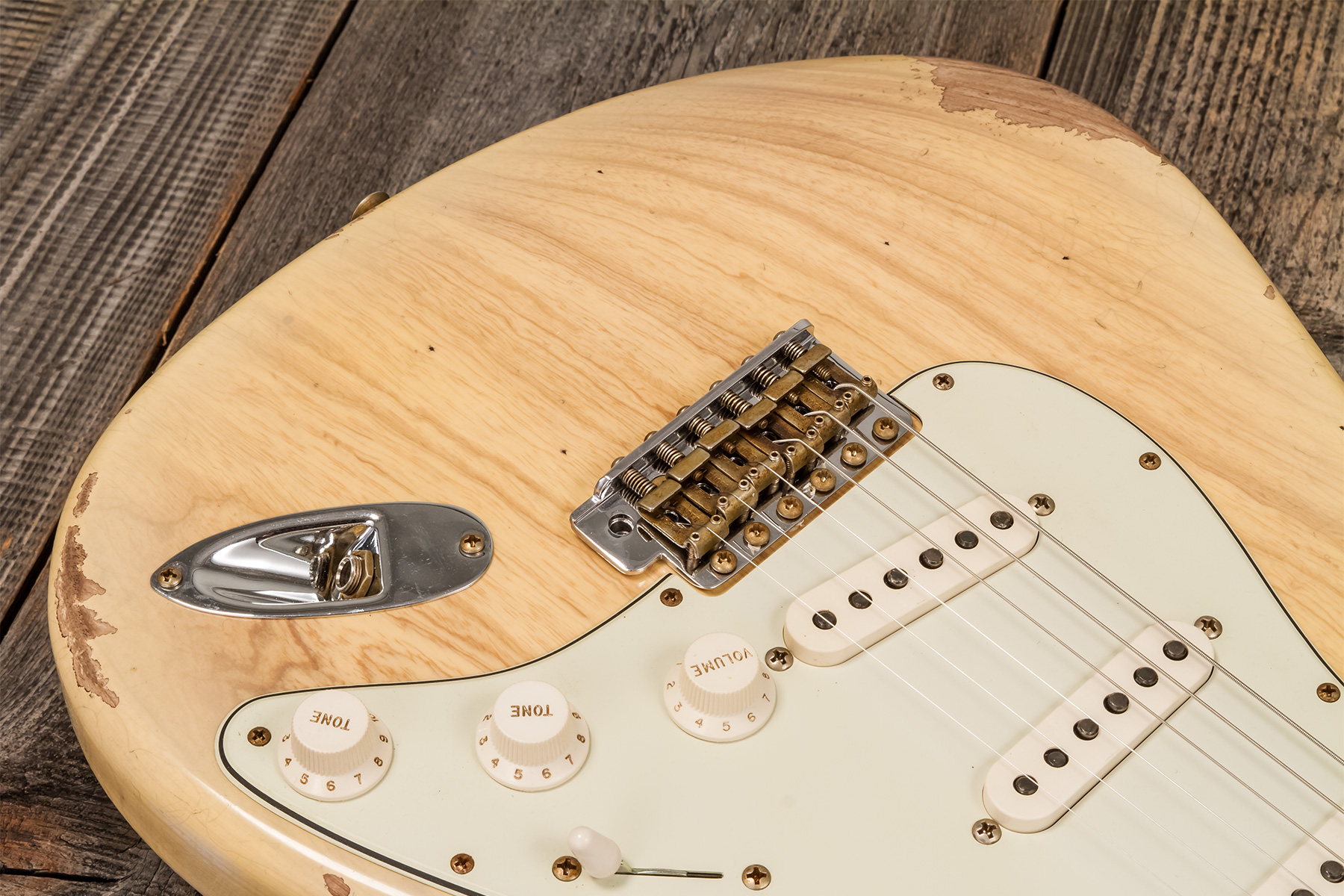 Fender Custom Shop Strat 1959 3s Trem Rw #r138376 - Relic Natural Blonde - Str shape electric guitar - Variation 3