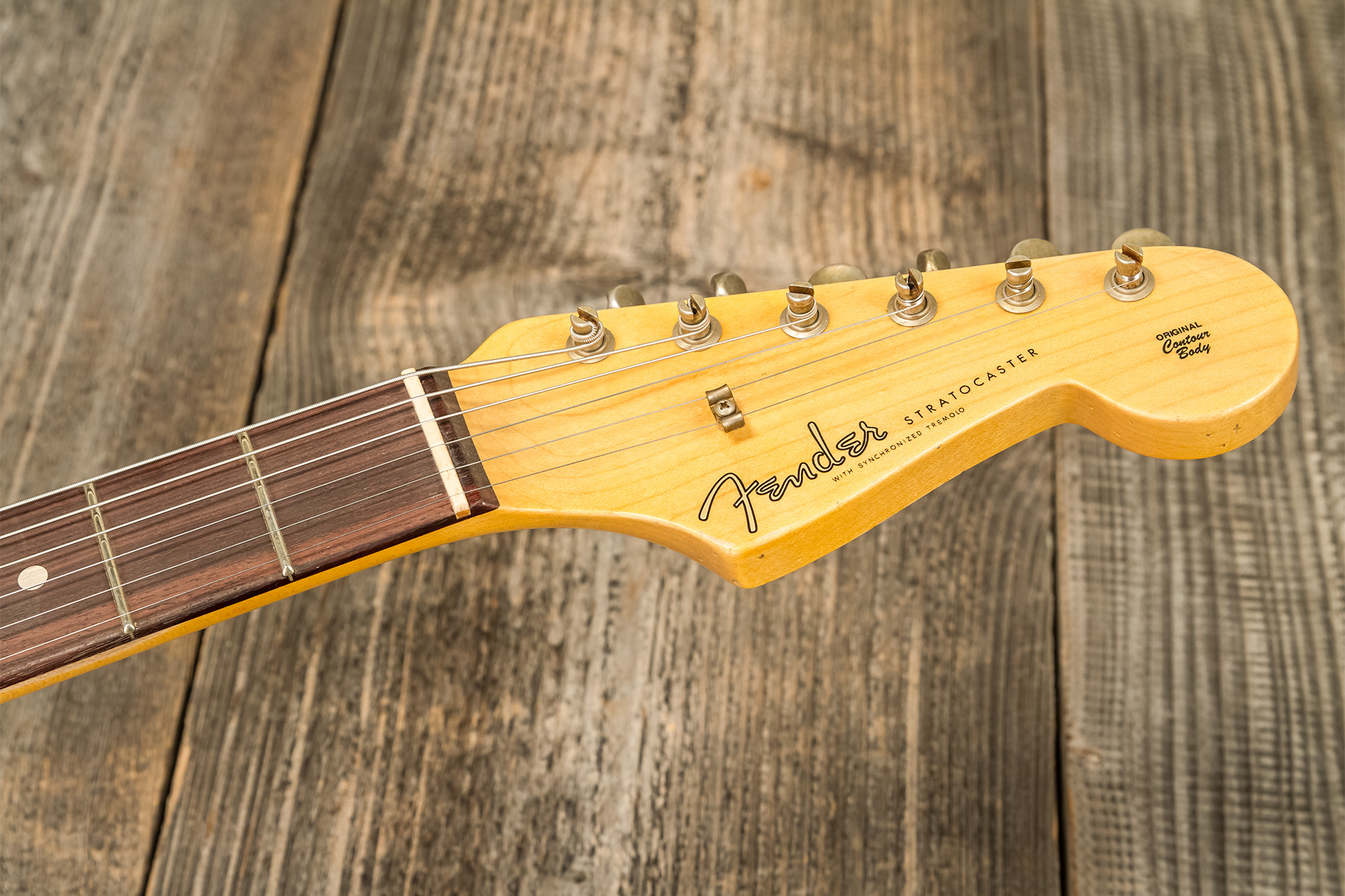 Fender Custom Shop Strat 1959 3s Trem Rw #r138376 - Relic Natural Blonde - Str shape electric guitar - Variation 8