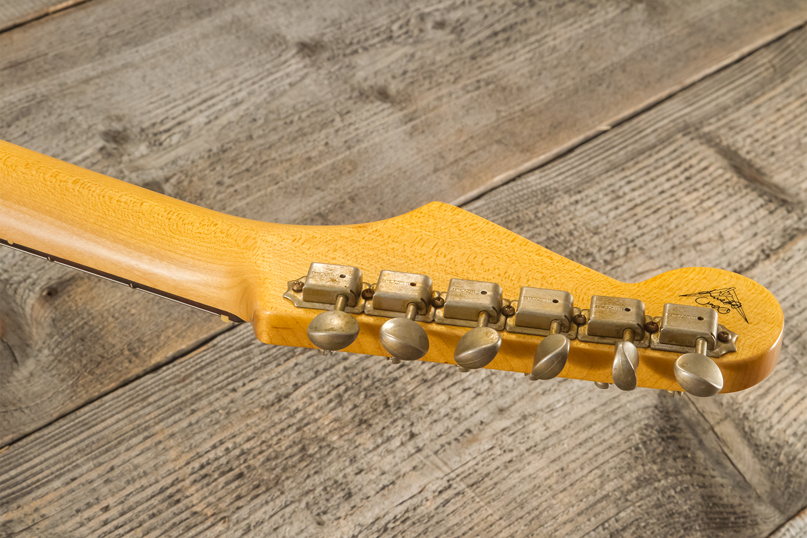 Fender Custom Shop Strat 1959 Masterbuilt D.brown 3s Trem Rw #r143697 - Journeyman Relic Vintage White - Str shape electric guitar - Variation 12