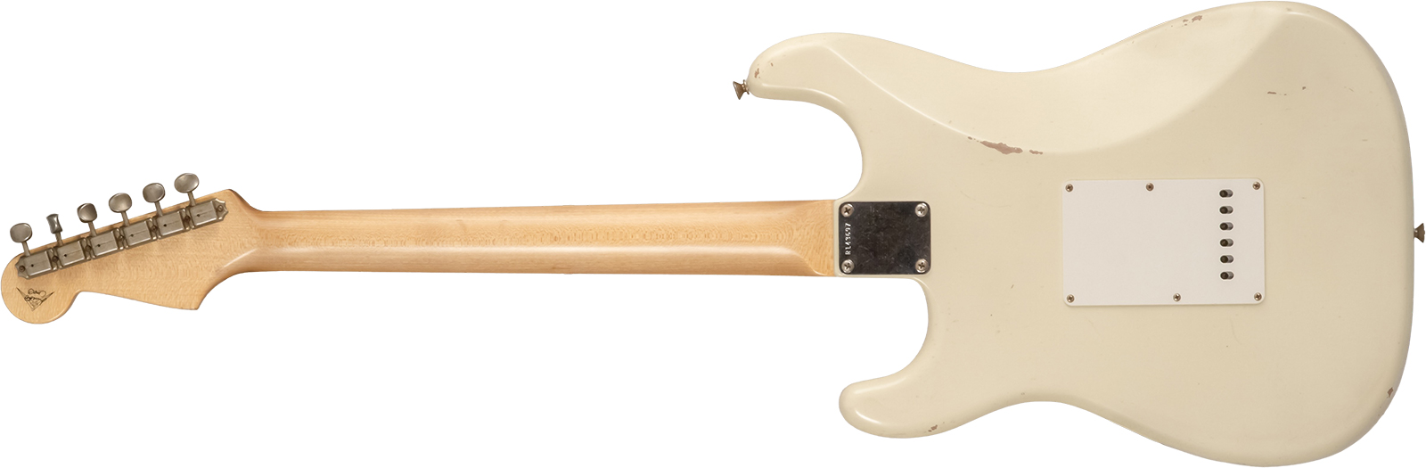 Fender Custom Shop Strat 1959 Masterbuilt D.brown 3s Trem Rw #r143697 - Journeyman Relic Vintage White - Str shape electric guitar - Variation 1