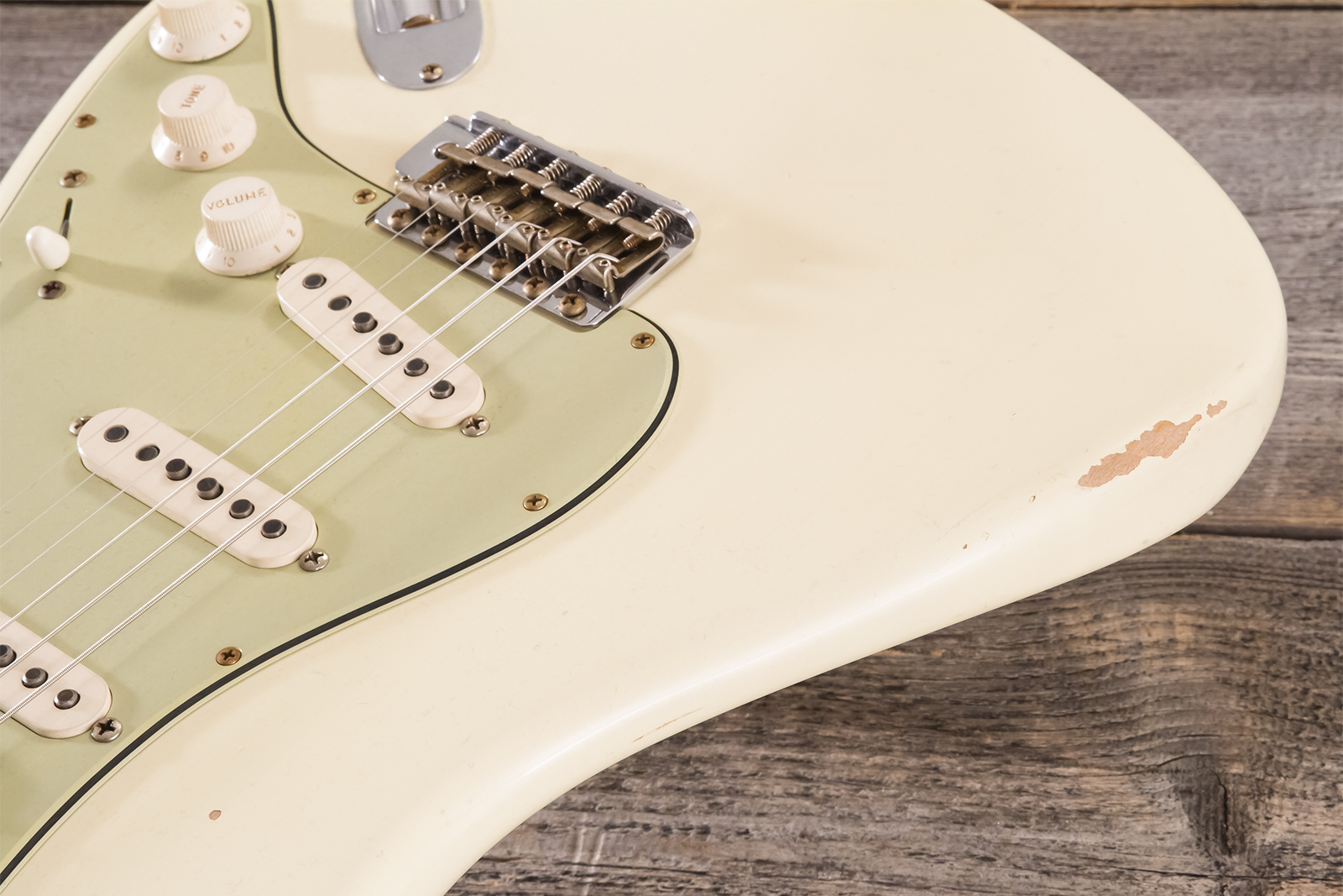 Fender Custom Shop Strat 1959 Masterbuilt D.brown 3s Trem Rw #r143697 - Journeyman Relic Vintage White - Str shape electric guitar - Variation 3