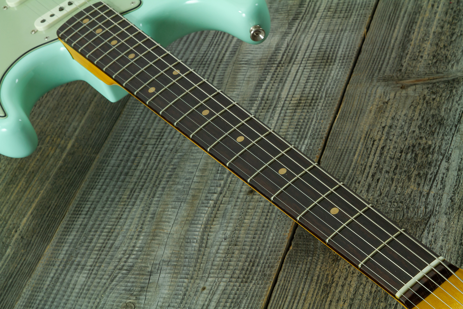 Fender Custom Shop Strat 1959 Vintage Custom 3s Trem Rw #r146975 - Time Capsule Faded Surf Green - Str shape electric guitar - Variation 4