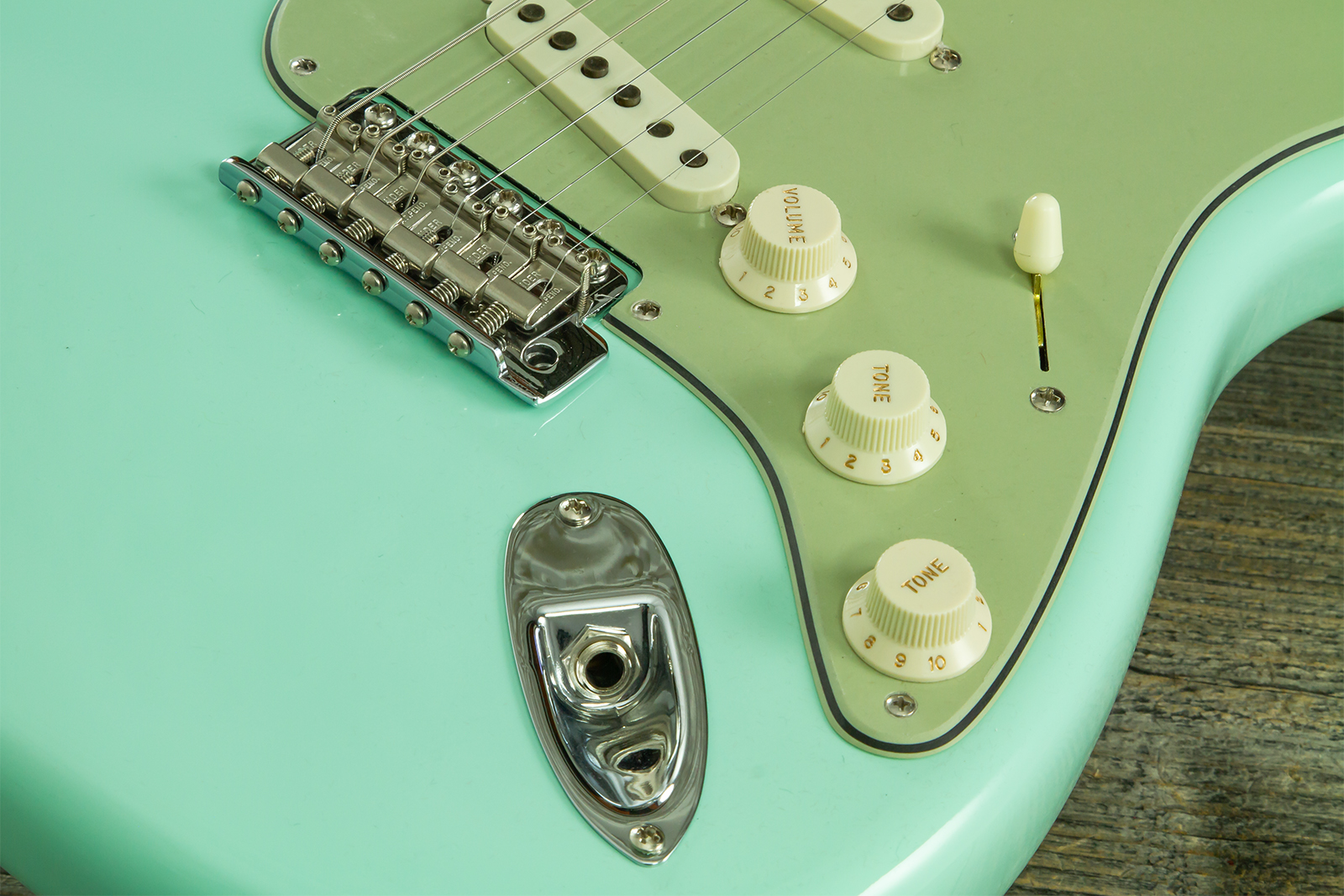 Fender Custom Shop Strat 1959 Vintage Custom 3s Trem Rw #r146975 - Time Capsule Faded Surf Green - Str shape electric guitar - Variation 5