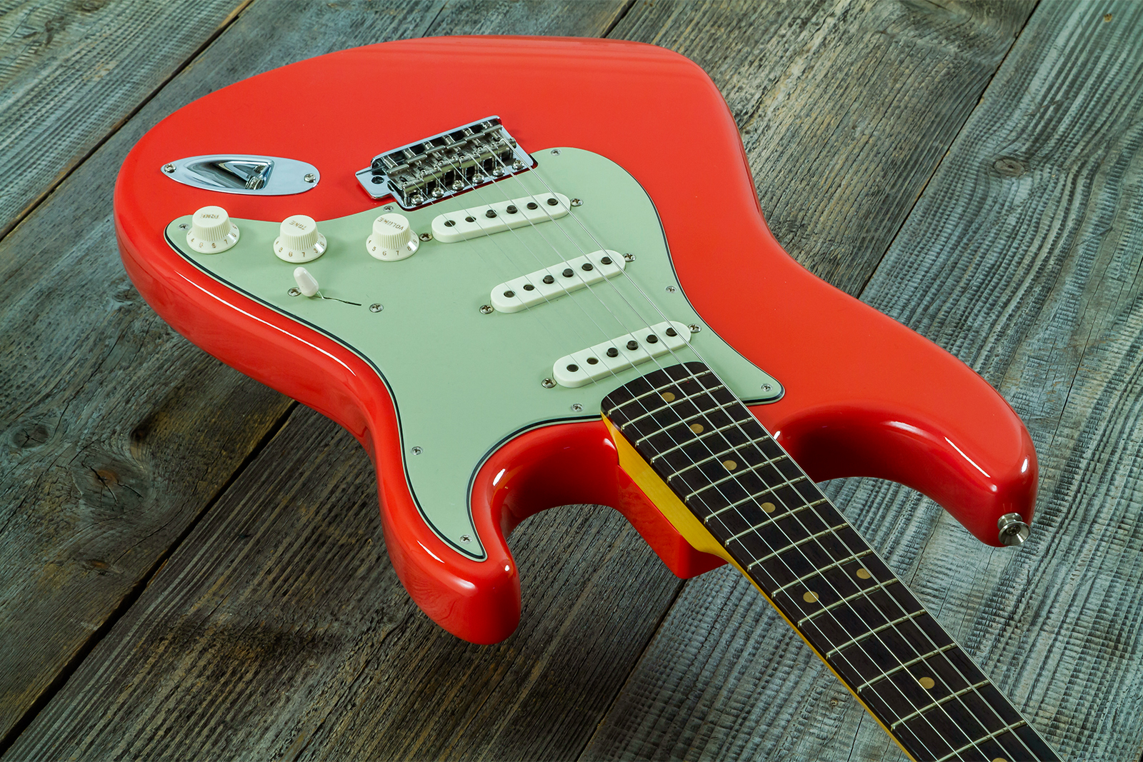 Fender Custom Shop Strat 1959 Vintage Custom 3s Trem Rw #r147785 - Time Capsule Fiesta Red - Str shape electric guitar - Variation 12