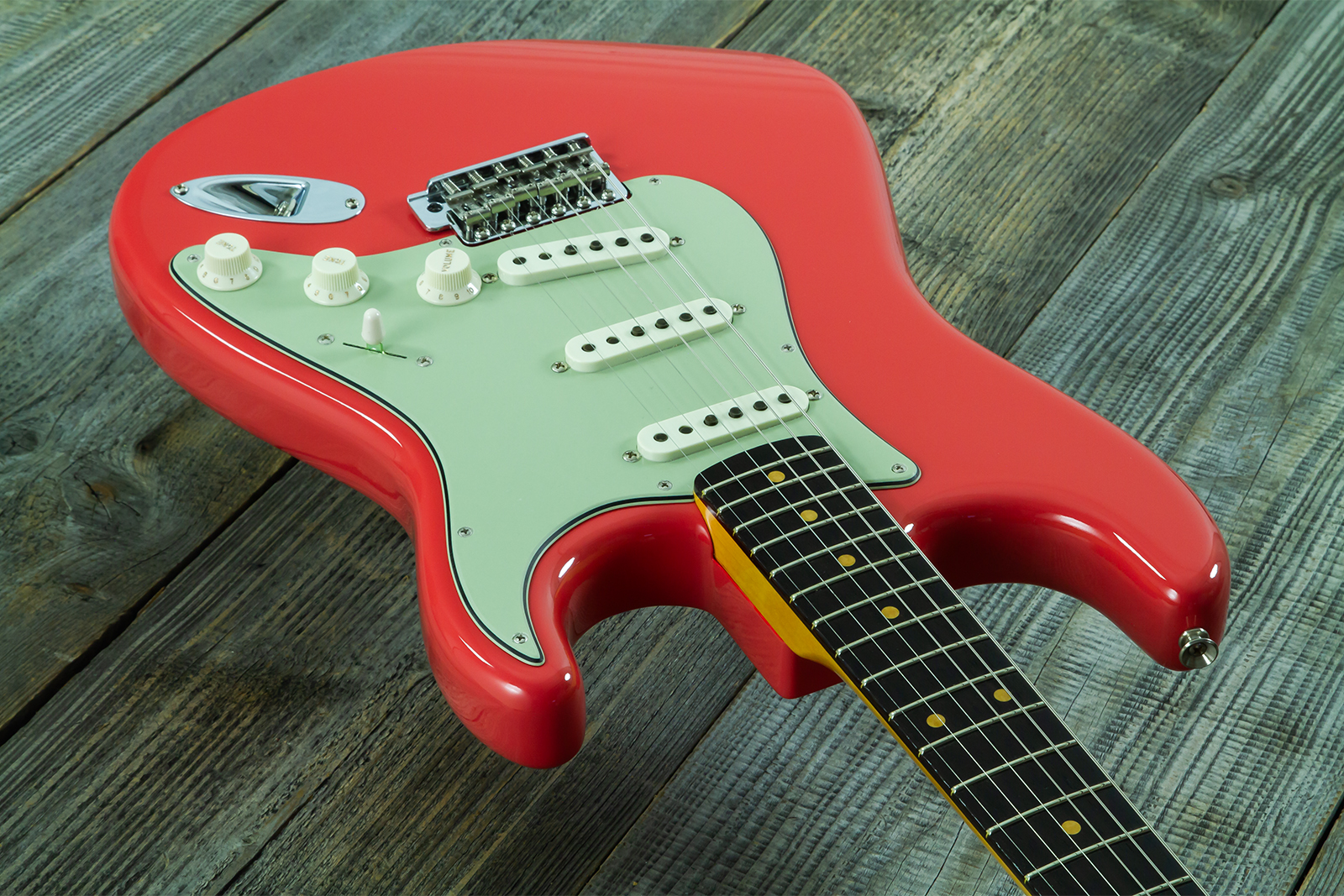 Fender Custom Shop Strat 1959 Vintage Custom 3s Trem Rw #r148219 - Time Capsule Fiesta Red - Str shape electric guitar - Variation 3
