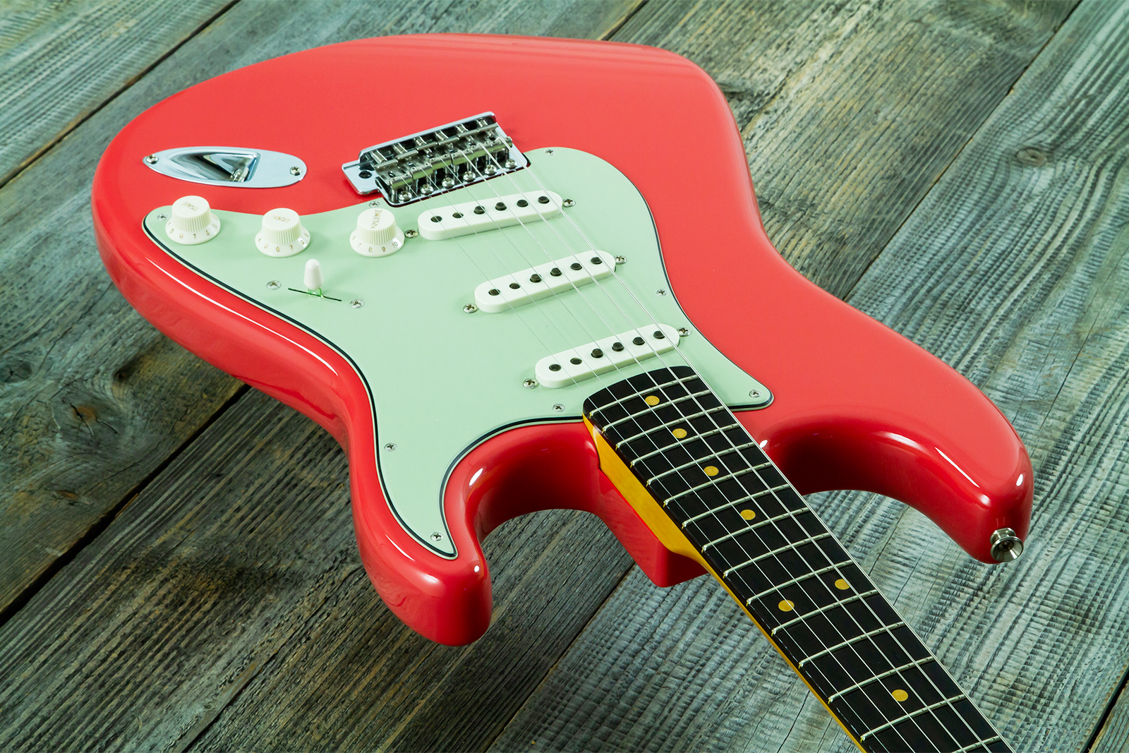 Fender Custom Shop Strat 1959 Vintage Custom 3s Trem Rw #r148219 - Time Capsule Fiesta Red - Str shape electric guitar - Variation 6