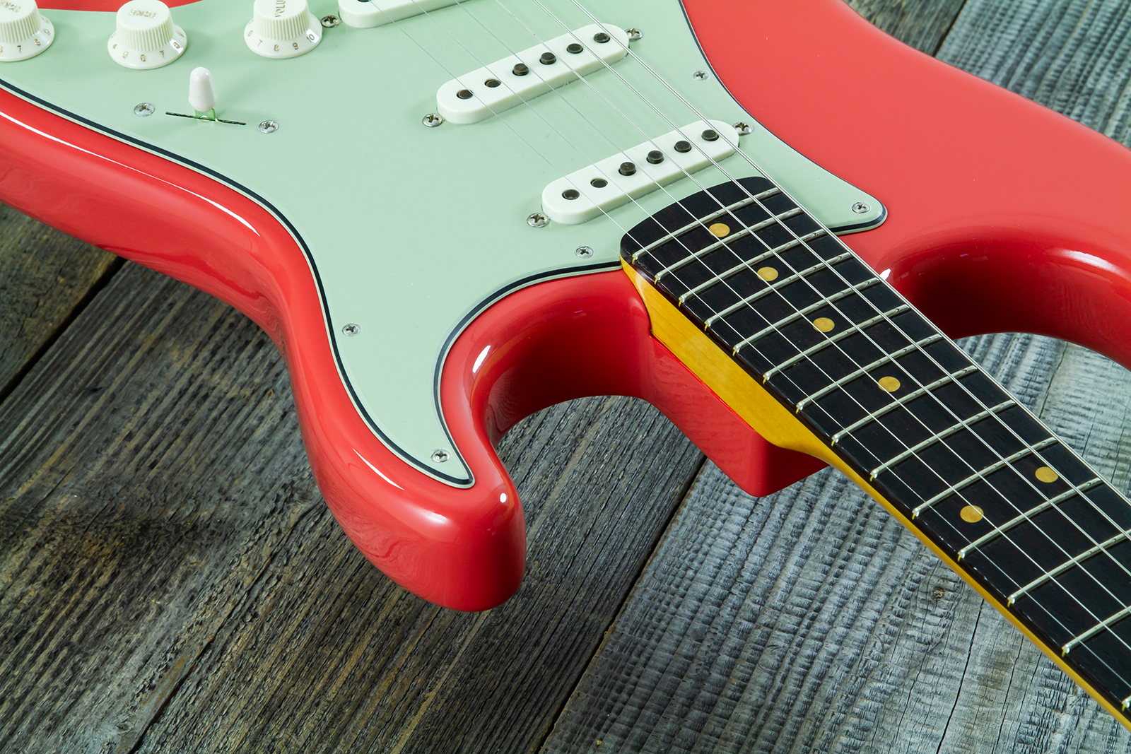 Fender Custom Shop Strat 1959 Vintage Custom 3s Trem Rw #r148219 - Time Capsule Fiesta Red - Str shape electric guitar - Variation 8