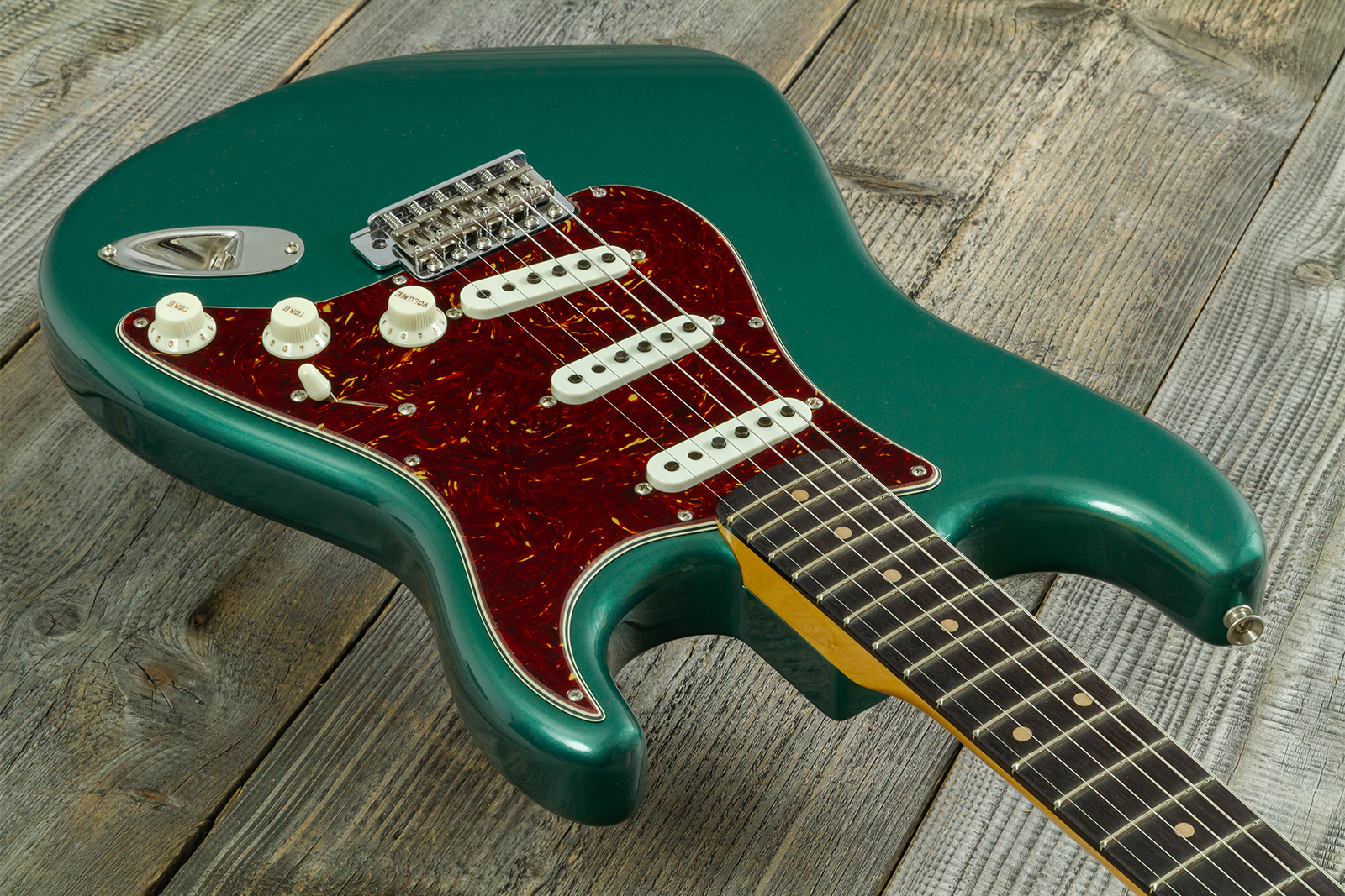 Fender Custom Shop Strat 1959 Vintage Custom 3s Trem Rw #r148541 - Time Capsule Sherwood Green Metallic - Str shape electric guitar - Variation 3