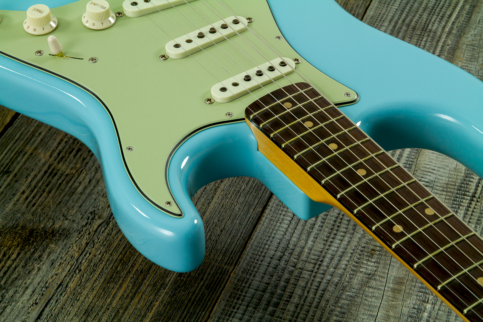 Fender Custom Shop Strat 1959 Vintage Custom 3s Trem Rw #r150835 - Time Capsule Daphne Blue - Str shape electric guitar - Variation 9