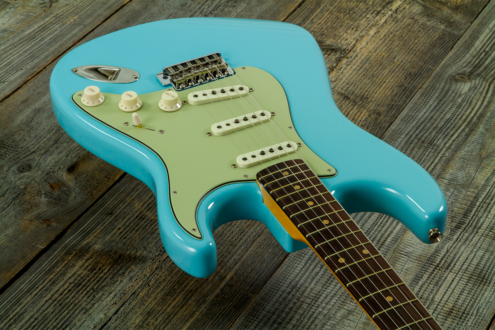 Fender Custom Shop Strat 1959 Vintage Custom 3s Trem Rw #r150835 - Time Capsule Daphne Blue - Str shape electric guitar - Variation 7