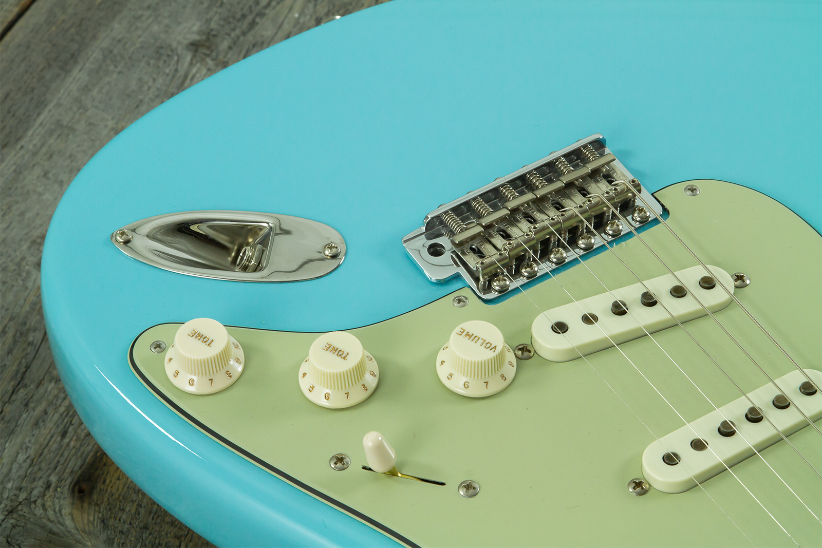 Fender Custom Shop Strat 1959 Vintage Custom 3s Trem Rw #r150835 - Time Capsule Daphne Blue - Str shape electric guitar - Variation 8
