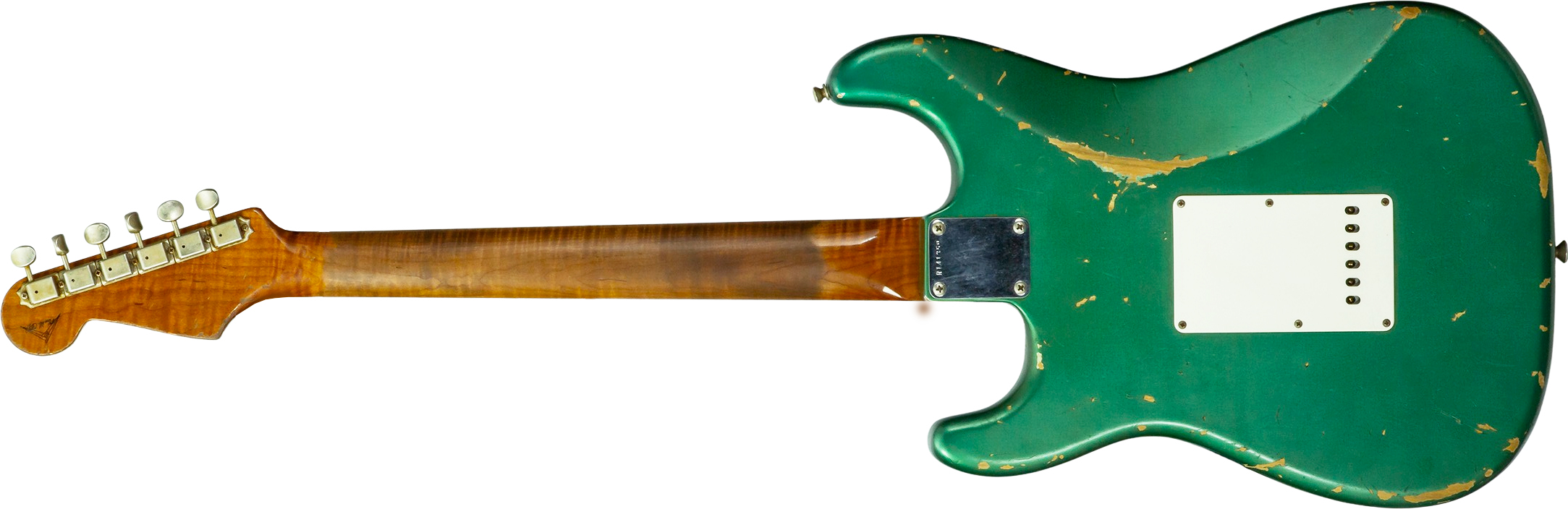 Fender Custom Shop Strat 1960/63 Mb A.macnutt 3s Trem Rw #r141359 - Relic Sherwood Green Metallic - Str shape electric guitar - Variation 1