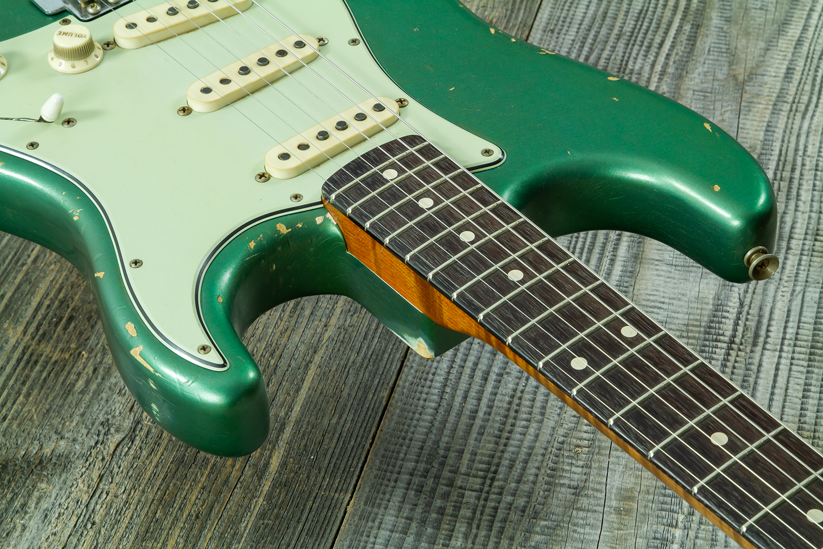 Fender Custom Shop Strat 1960/63 Mb A.macnutt 3s Trem Rw #r141359 - Relic Sherwood Green Metallic - Str shape electric guitar - Variation 5