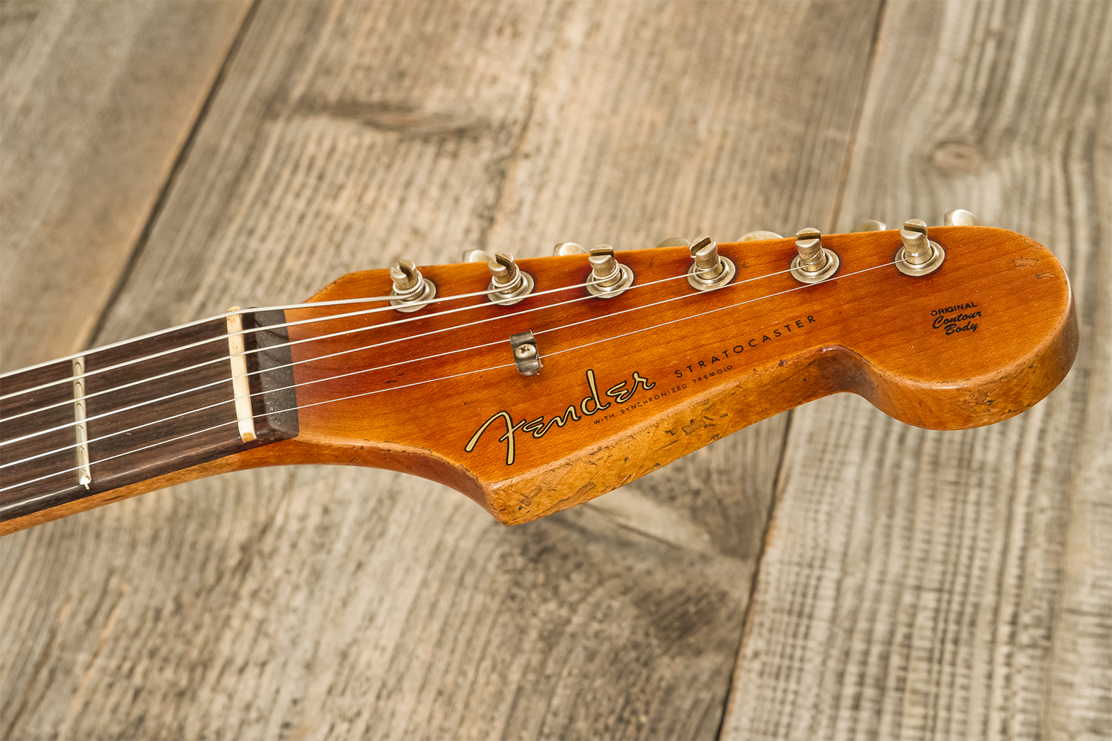 Fender Custom Shop Strat 1960 Roasted 3s Trem Rw #cz581166 - Super Heavy Relic Black O. 2-color Sunburst - Str shape electric guitar - Variation 11