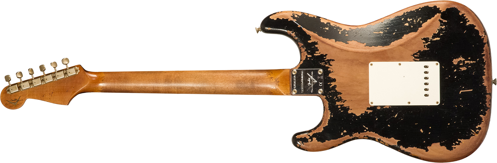 Fender Custom Shop Strat 1960 Roasted 3s Trem Rw #cz581210 - Super Heavy Relic Black O. 2-color Sunburst - Str shape electric guitar - Variation 1