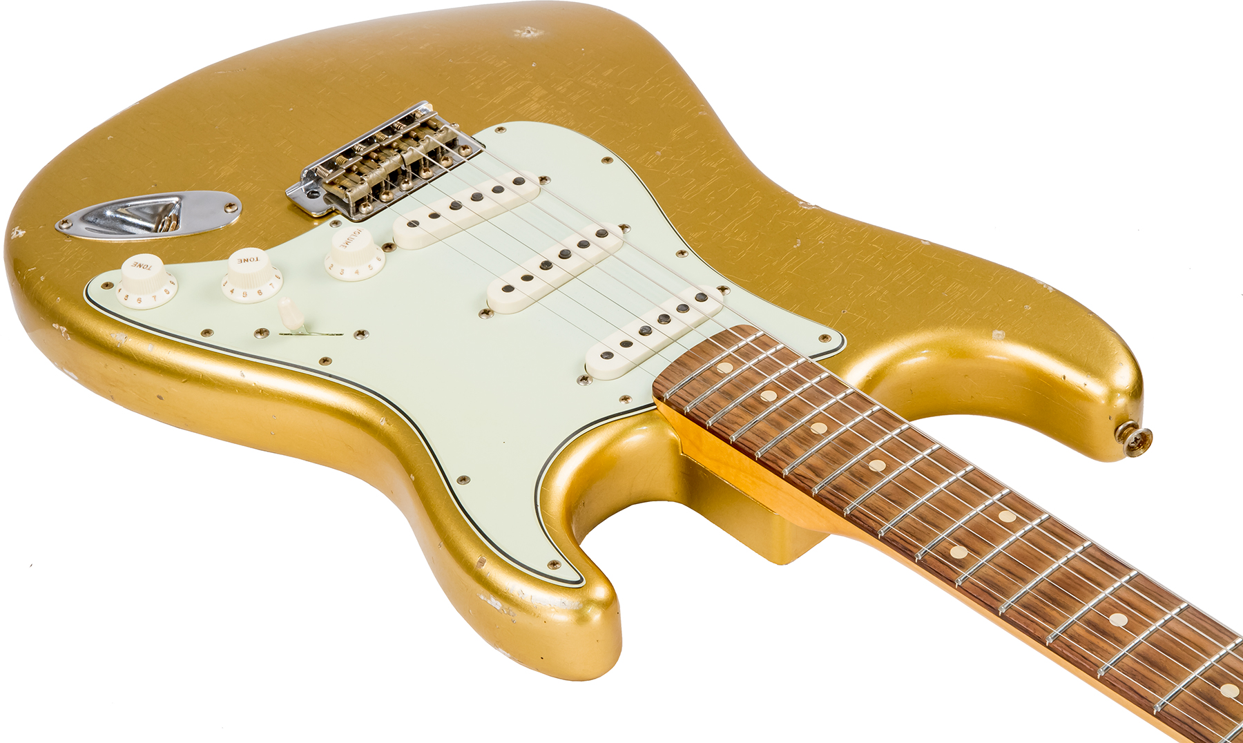 Fender Custom Shop Strat 1960 Rw #cz544406 - Relic Aztec Gold - Str shape electric guitar - Variation 3